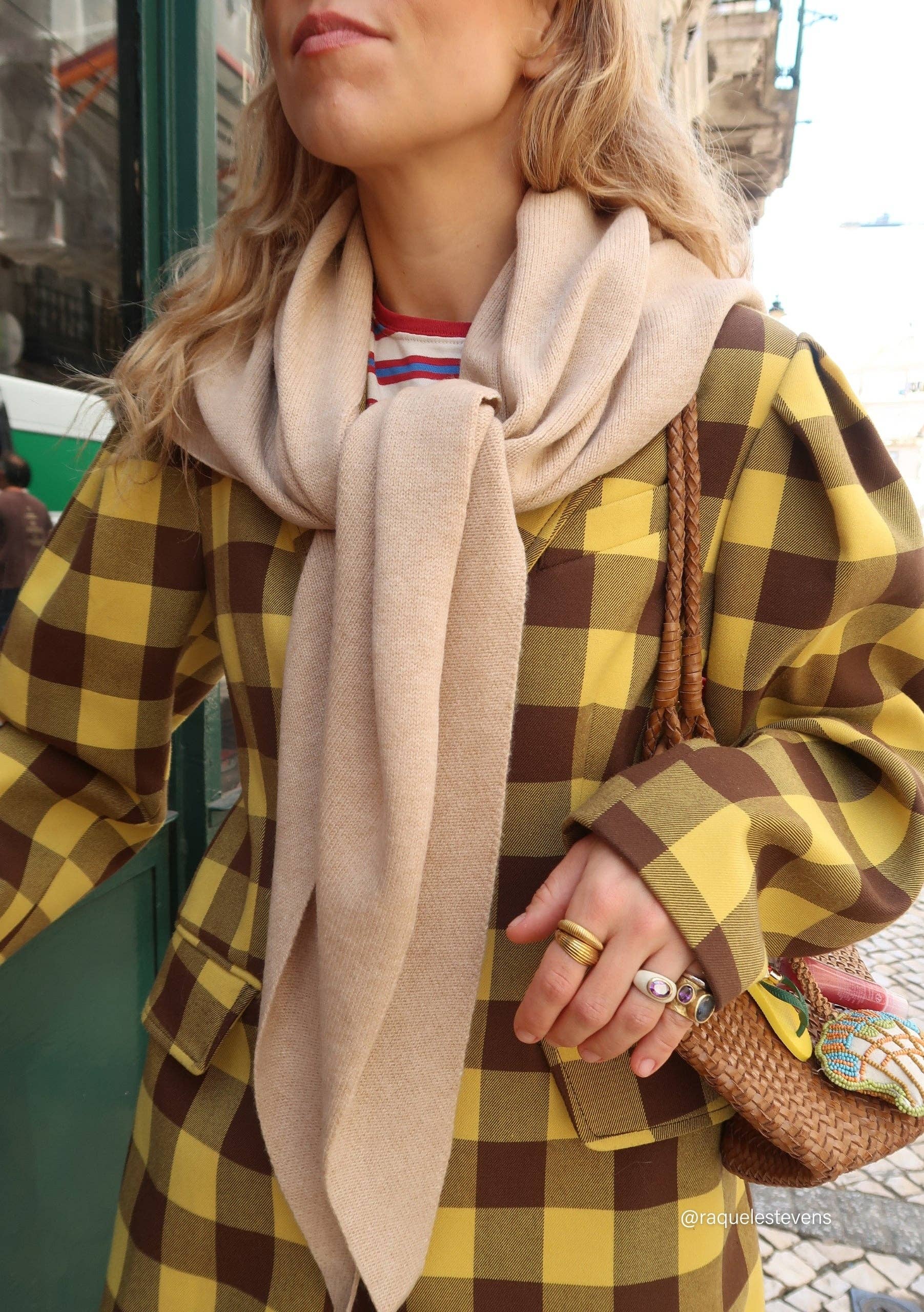 Large Merino Wool Triangle Scarf in Sourdough - TBCo