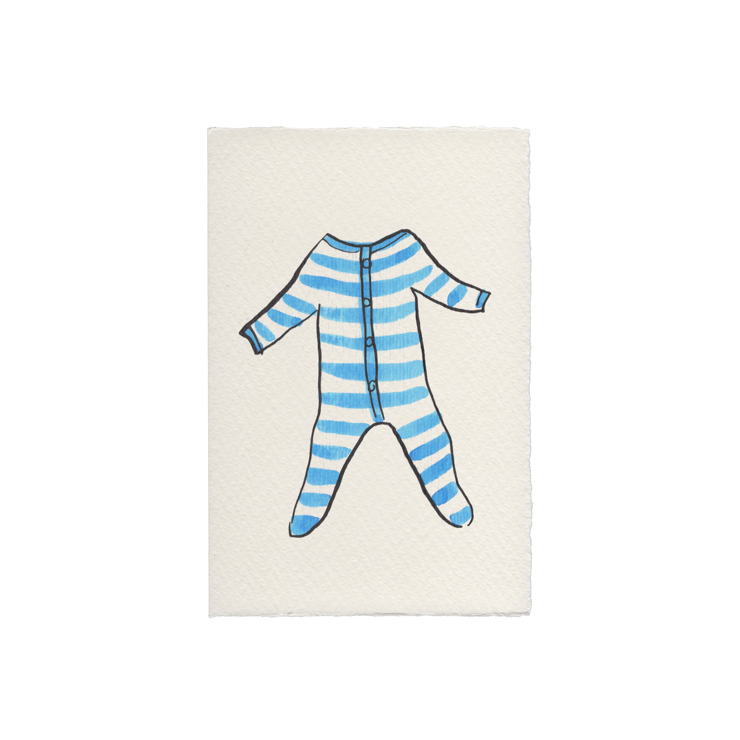Striped Babygro Baby Card: Pink