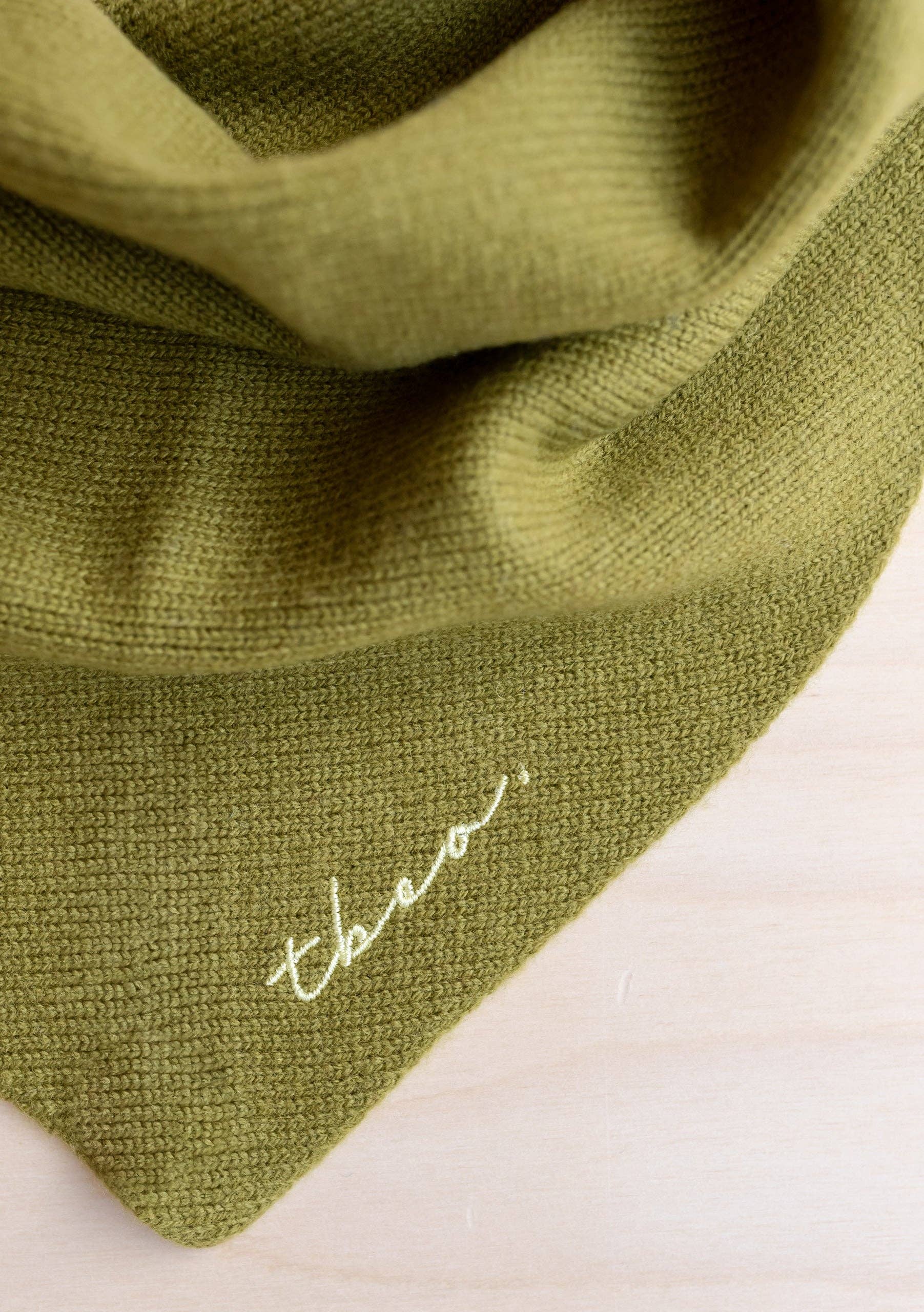 Merino Triangle Scarf in Olive - TBCo