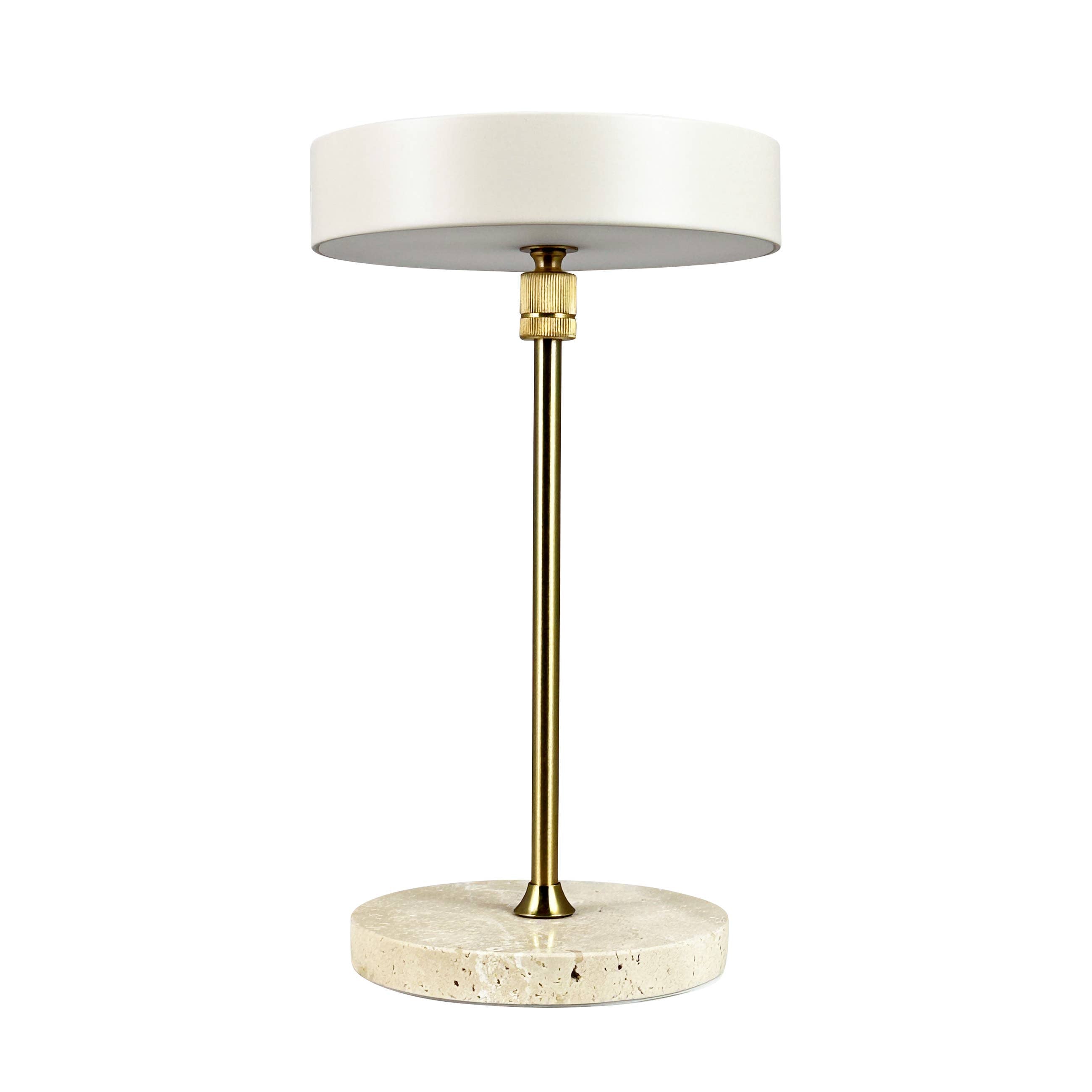 MOONLIGHT LED rechargeable tablelamp beige, brass,travertine