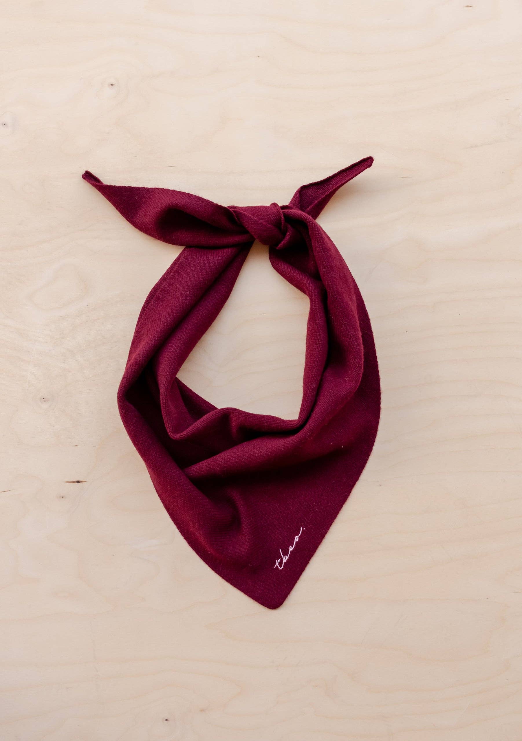 Merino Wool Triangle Scarf in Burgundy - TBCo