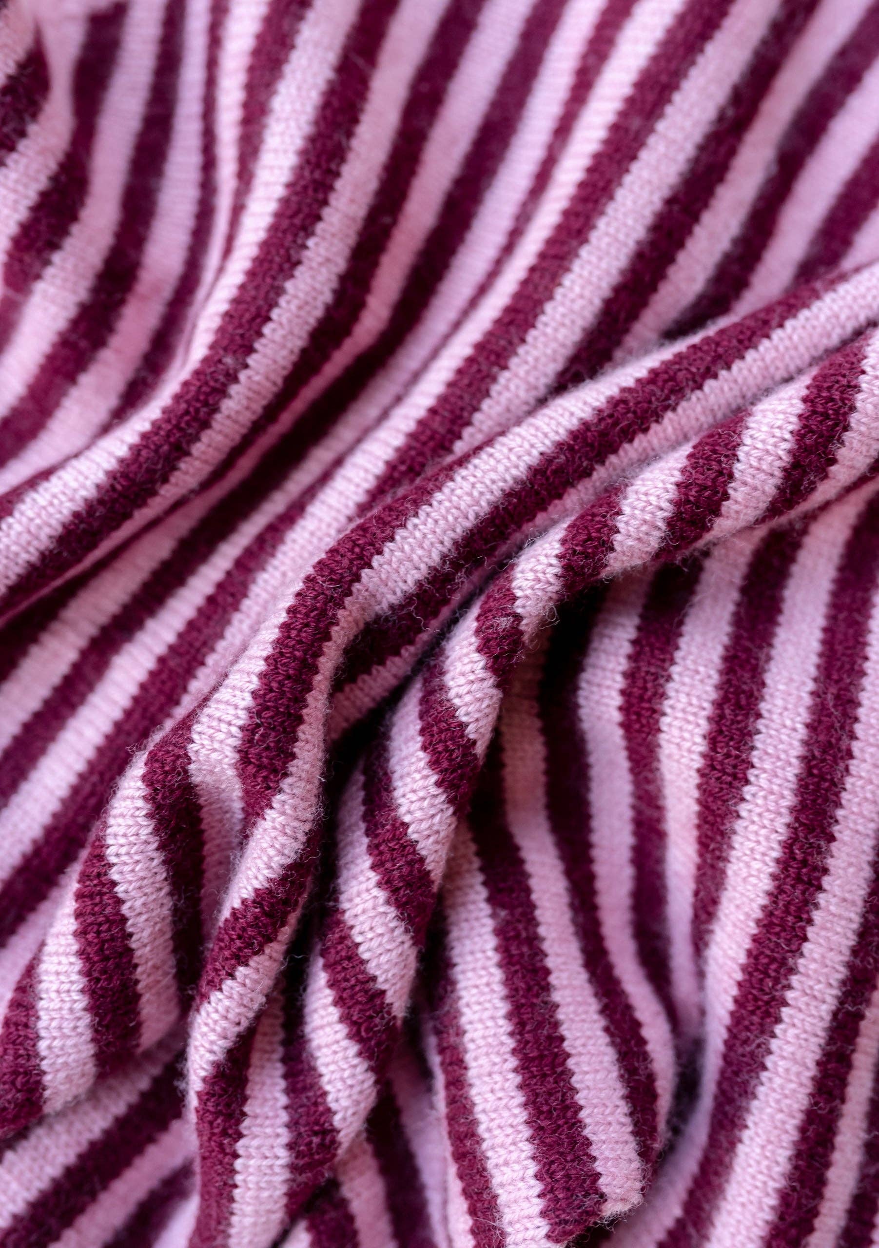 Merino Triangle Scarf in Pink Stripe - TBCo