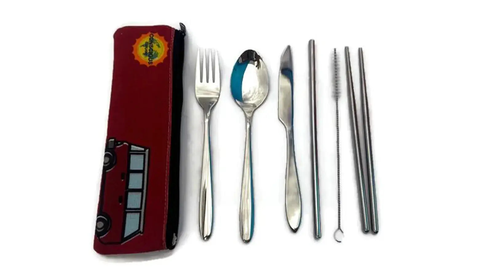 Red Vanagon Travel Cutlery Set — Conscious Cutlery