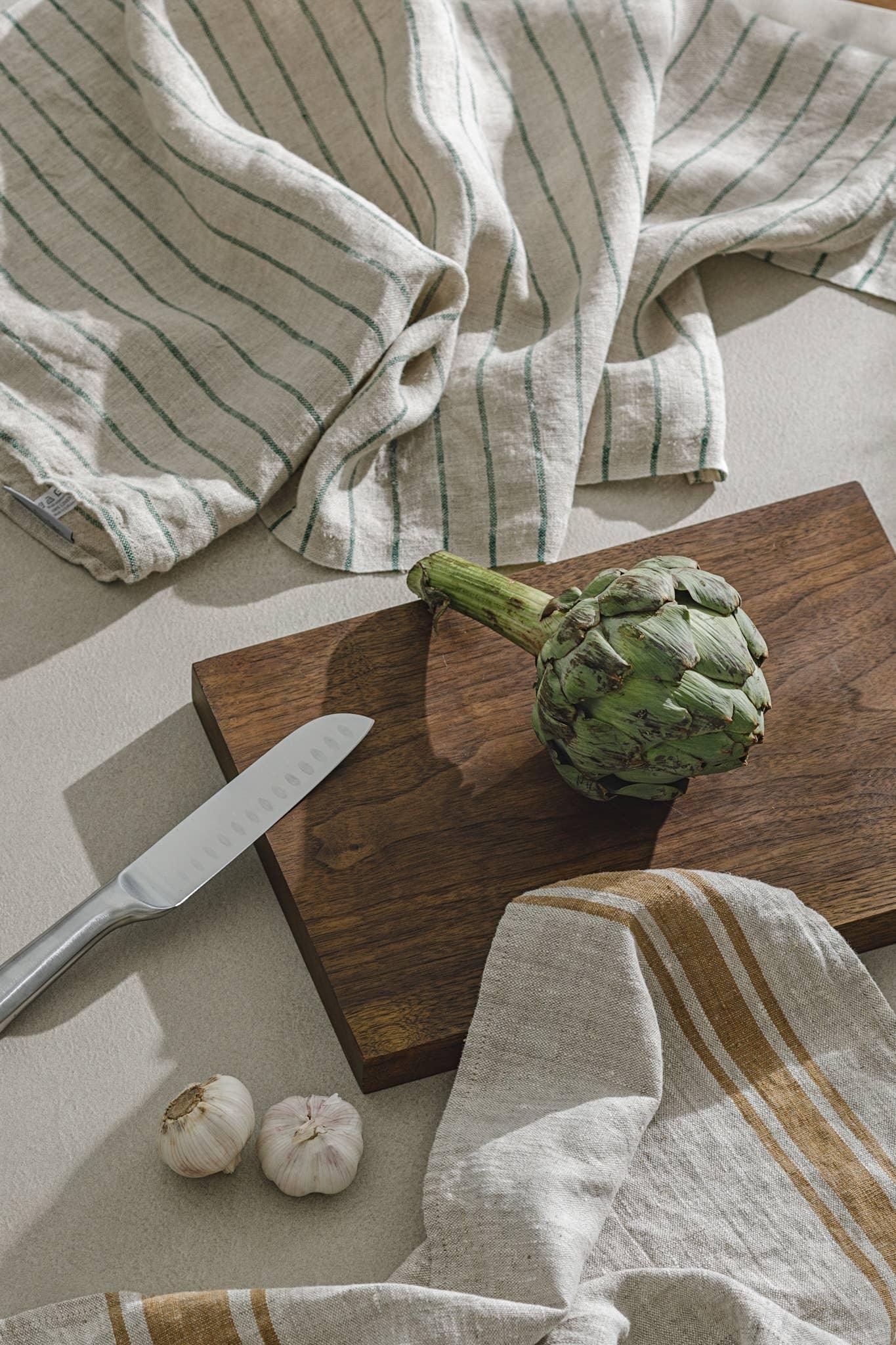 Linen Tea Towel / Sandy stripes by Dodesign