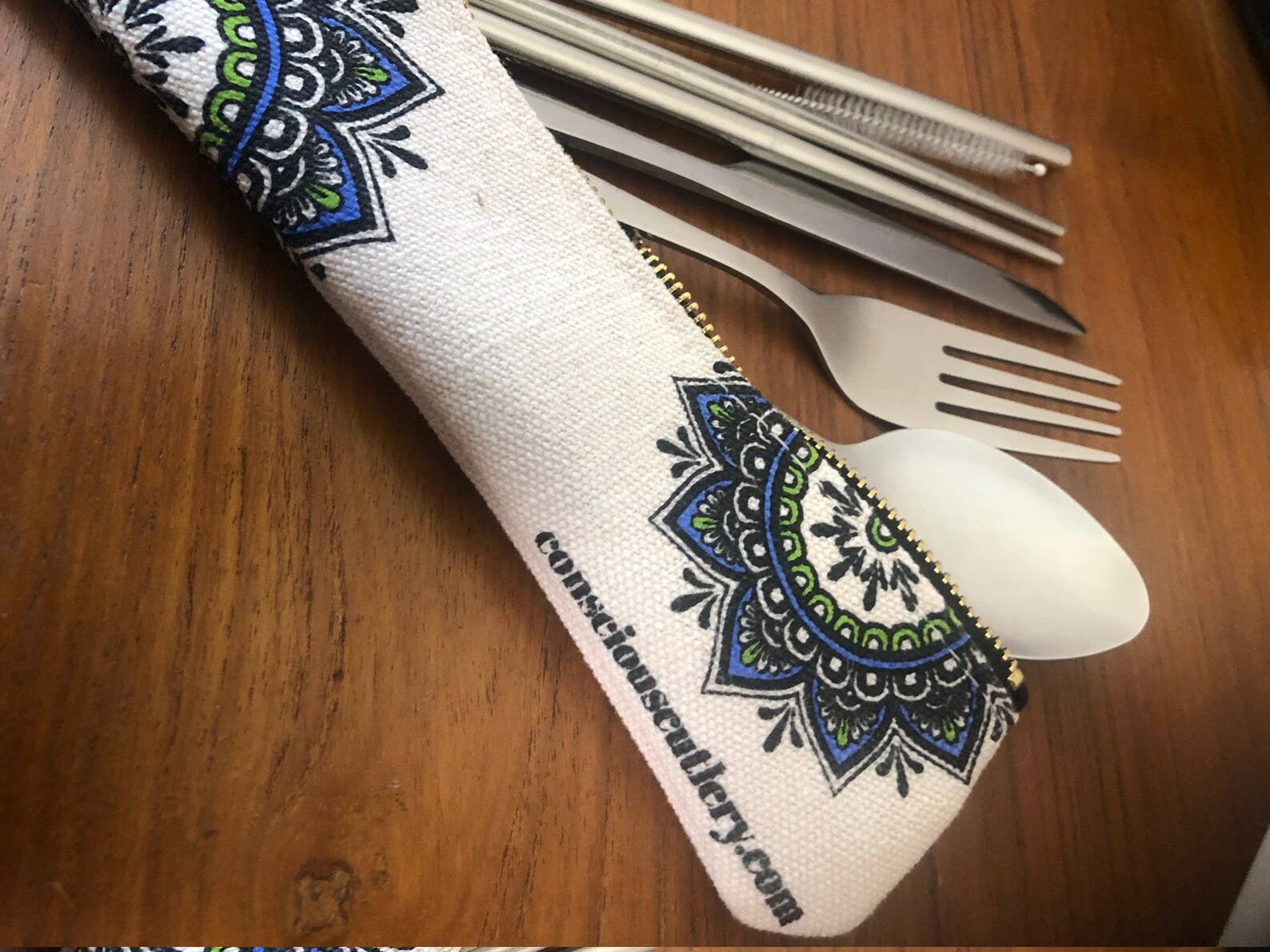 Mandala Hemp Travel Cutlery Set — Conscious Cutlery