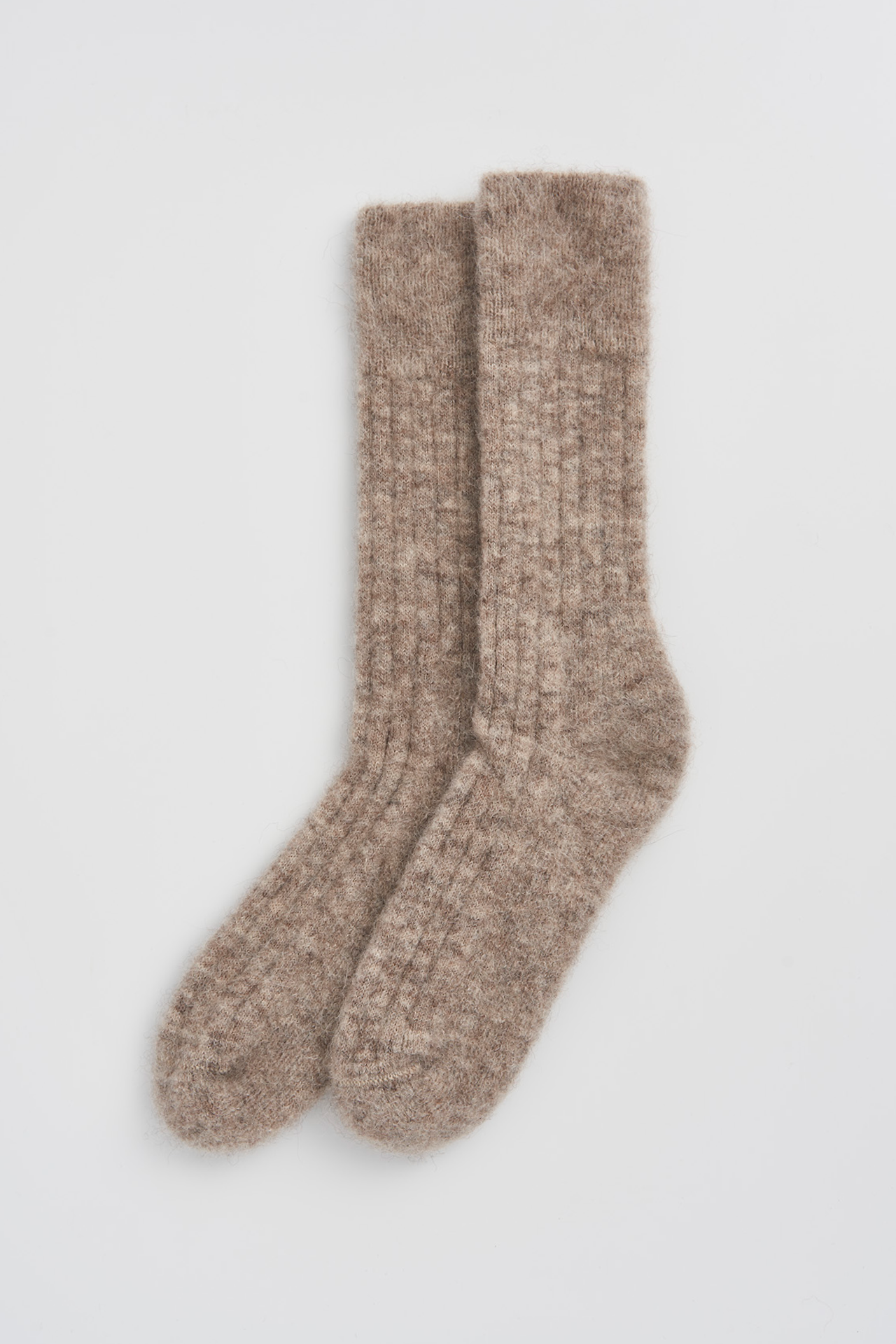 Hare Grey Ultra Soft Alpaca Ribbed Bed Socks: Hare Grey / Small (UK 4-7)