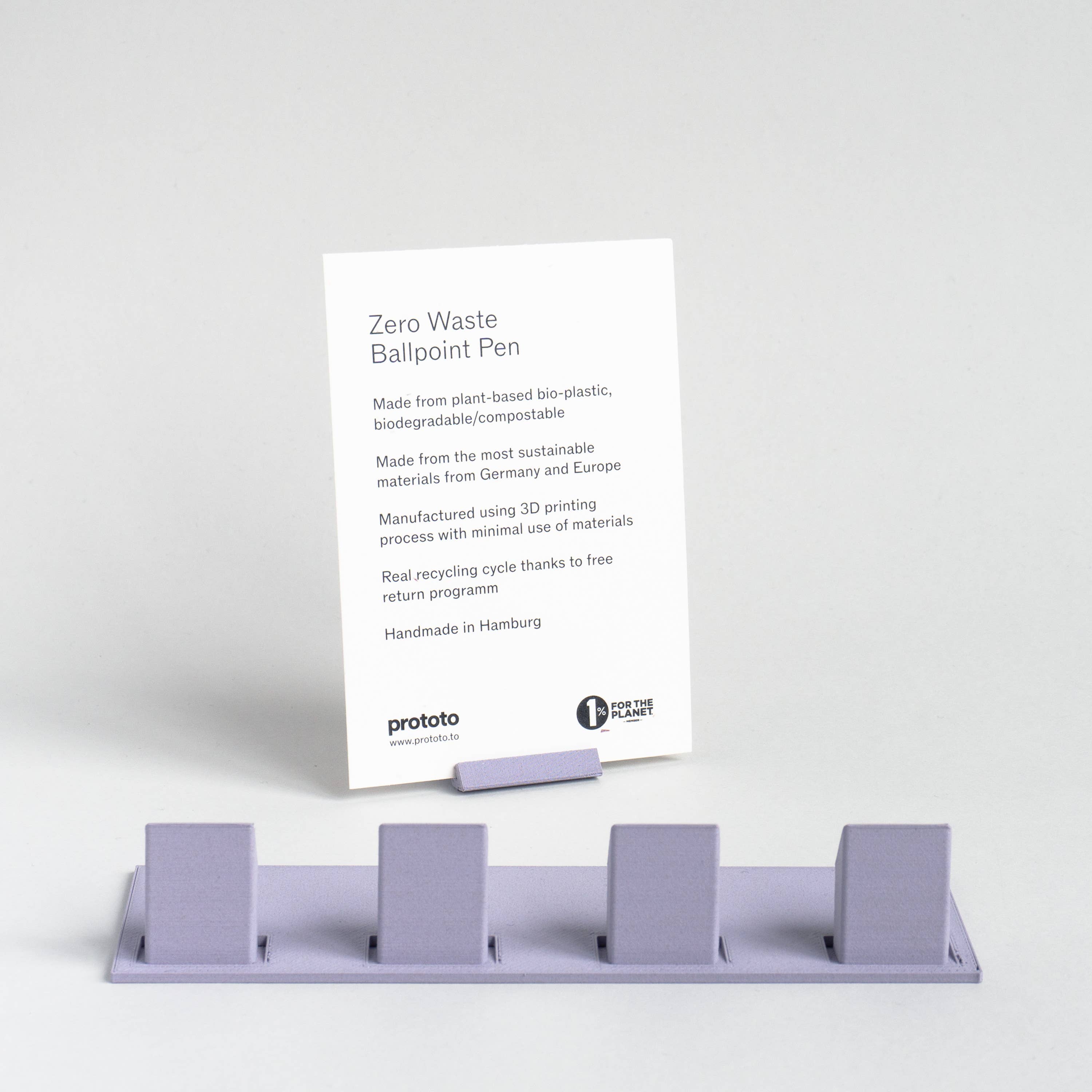 Display + Information for Zero Waste Ballpoint Pen: Black / English