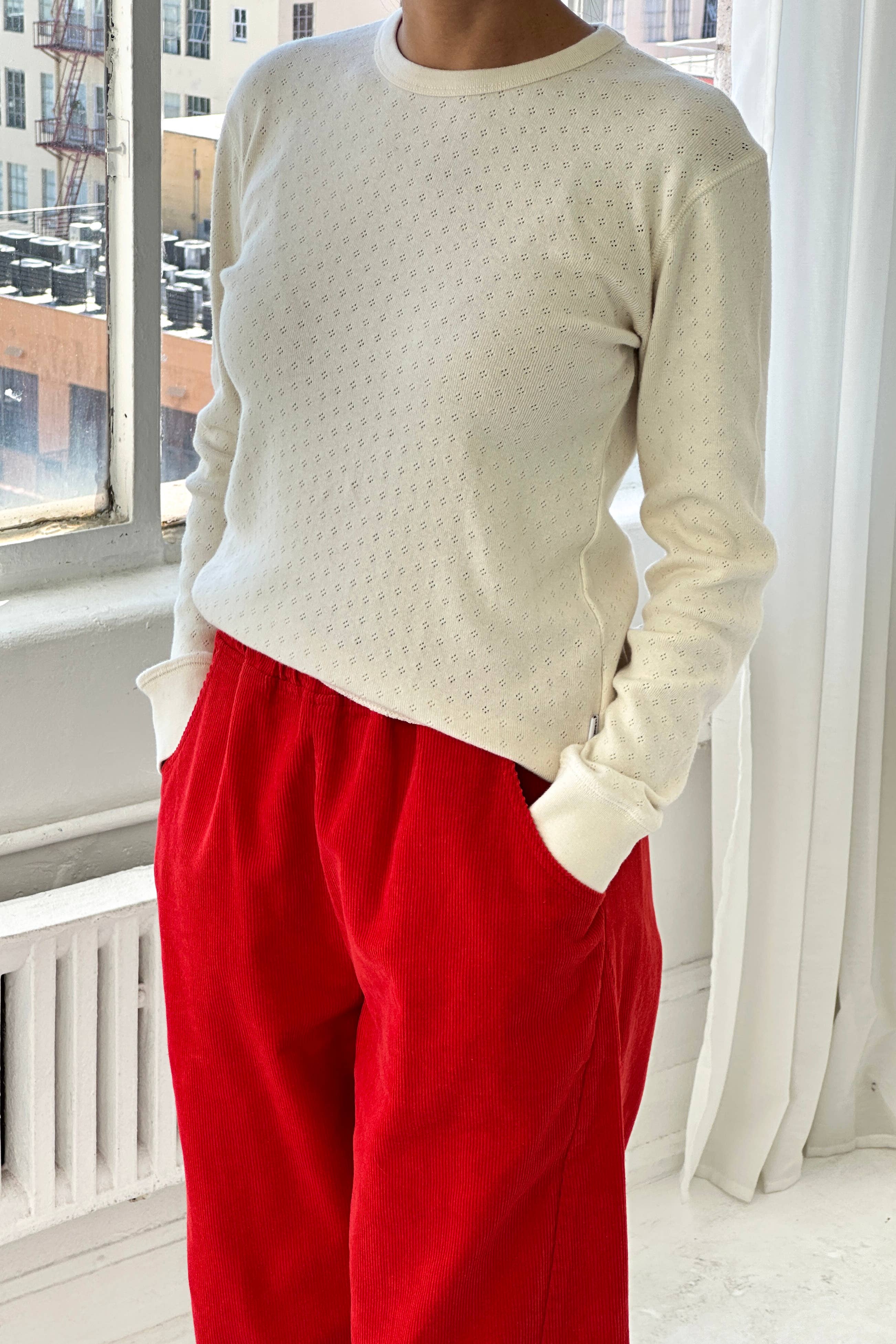 Pointelle Fundamental Tee Naturel - Le Bon Shoppe