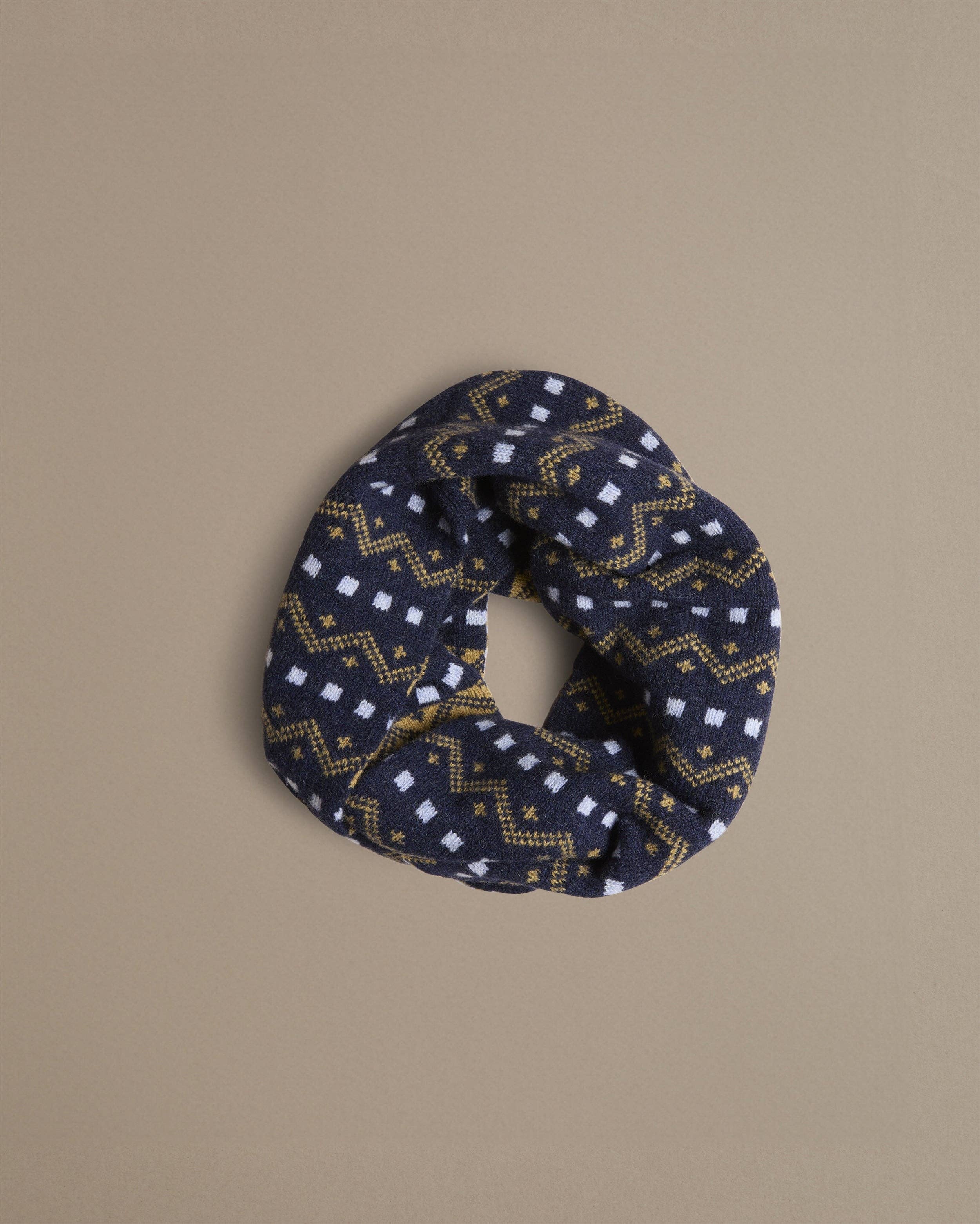 Isle Line Circle Scarf | Navy - Rove Knitwear