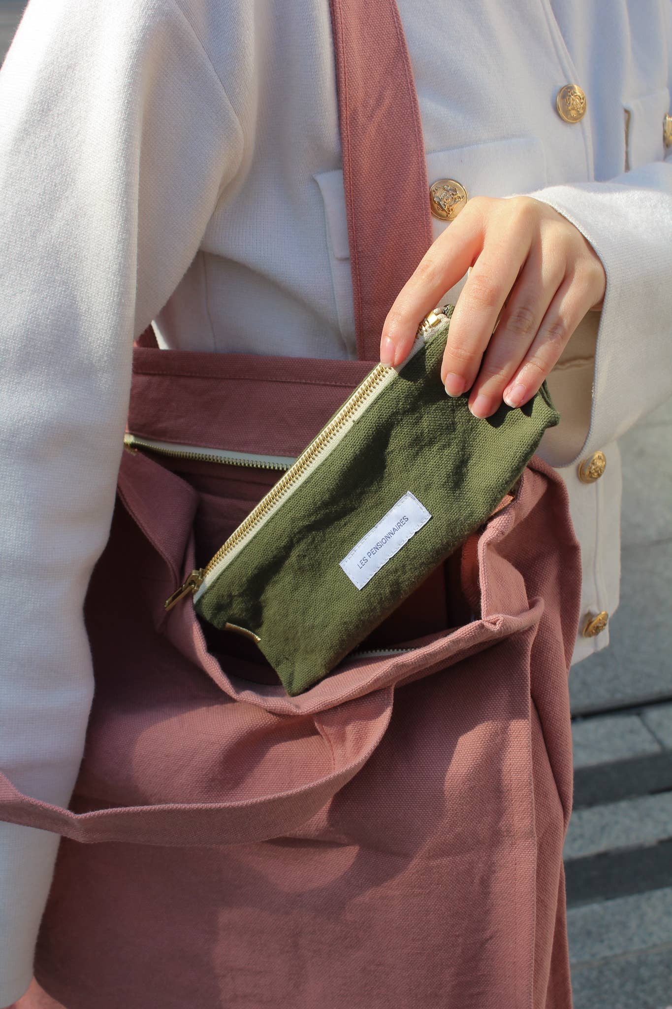 Les Pensionnaires Pencil Case in Caper Green