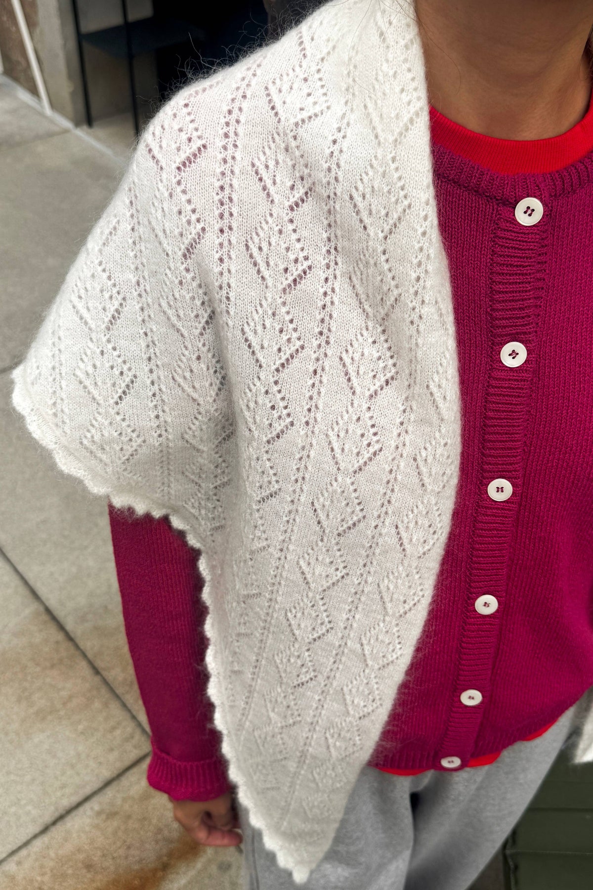 Le Bon Shoppe Mohair Pointelle Shawl