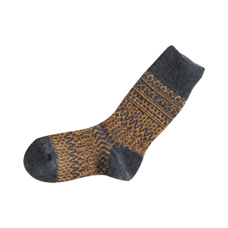 NK0101 Wool Jacquard Socks: Oatmeal / M (USM7-9/USW8-10/EUR40-43)