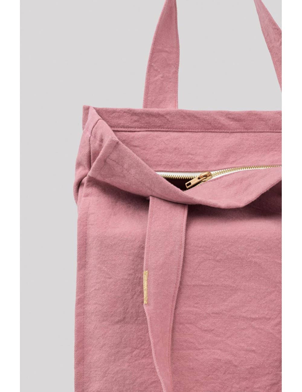 Plain Rosewood Organic Cotton Canvas Zipped Bag