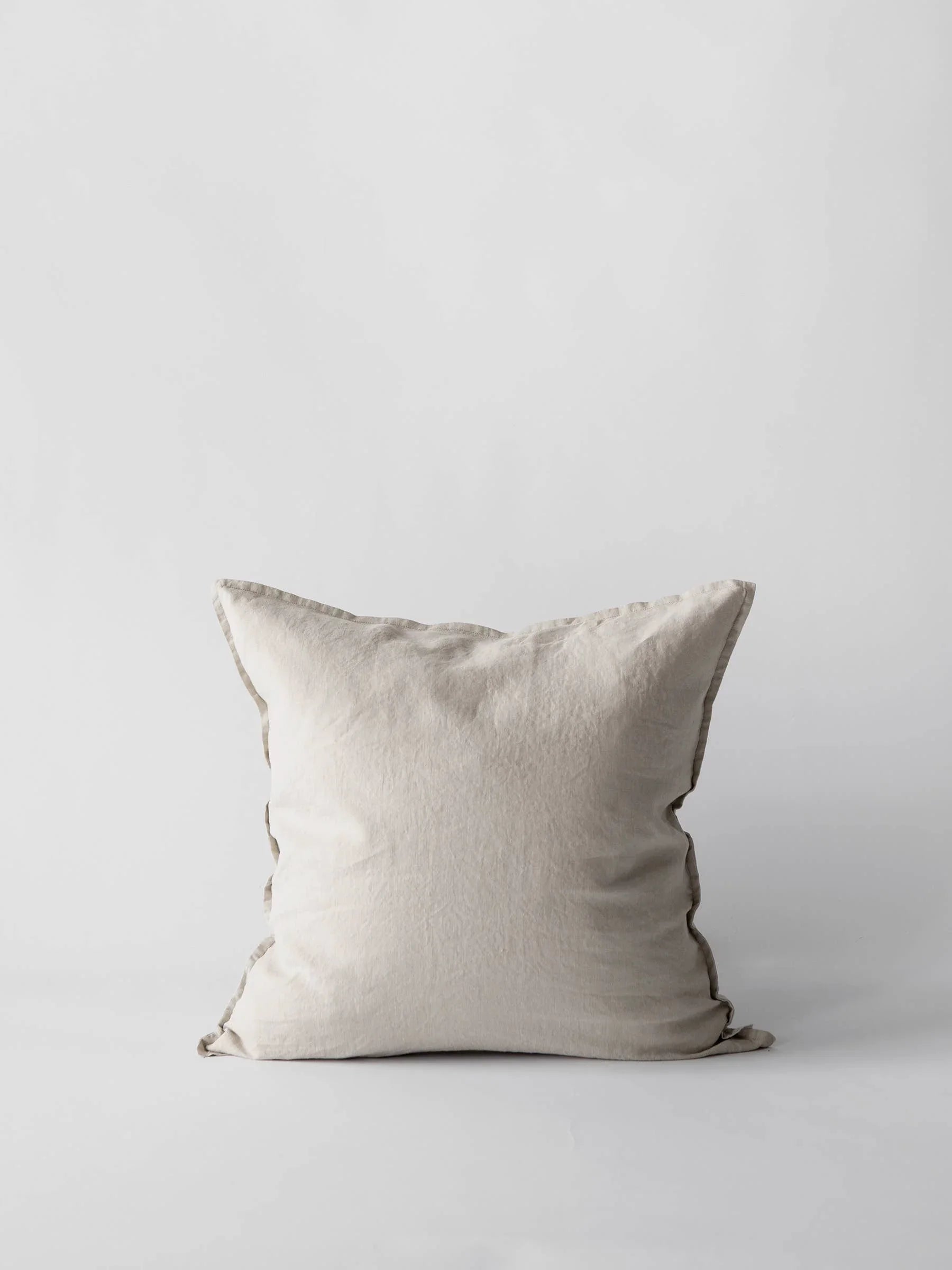 Mezi linen throw pillow in light beige, minimalist design, premium home décor