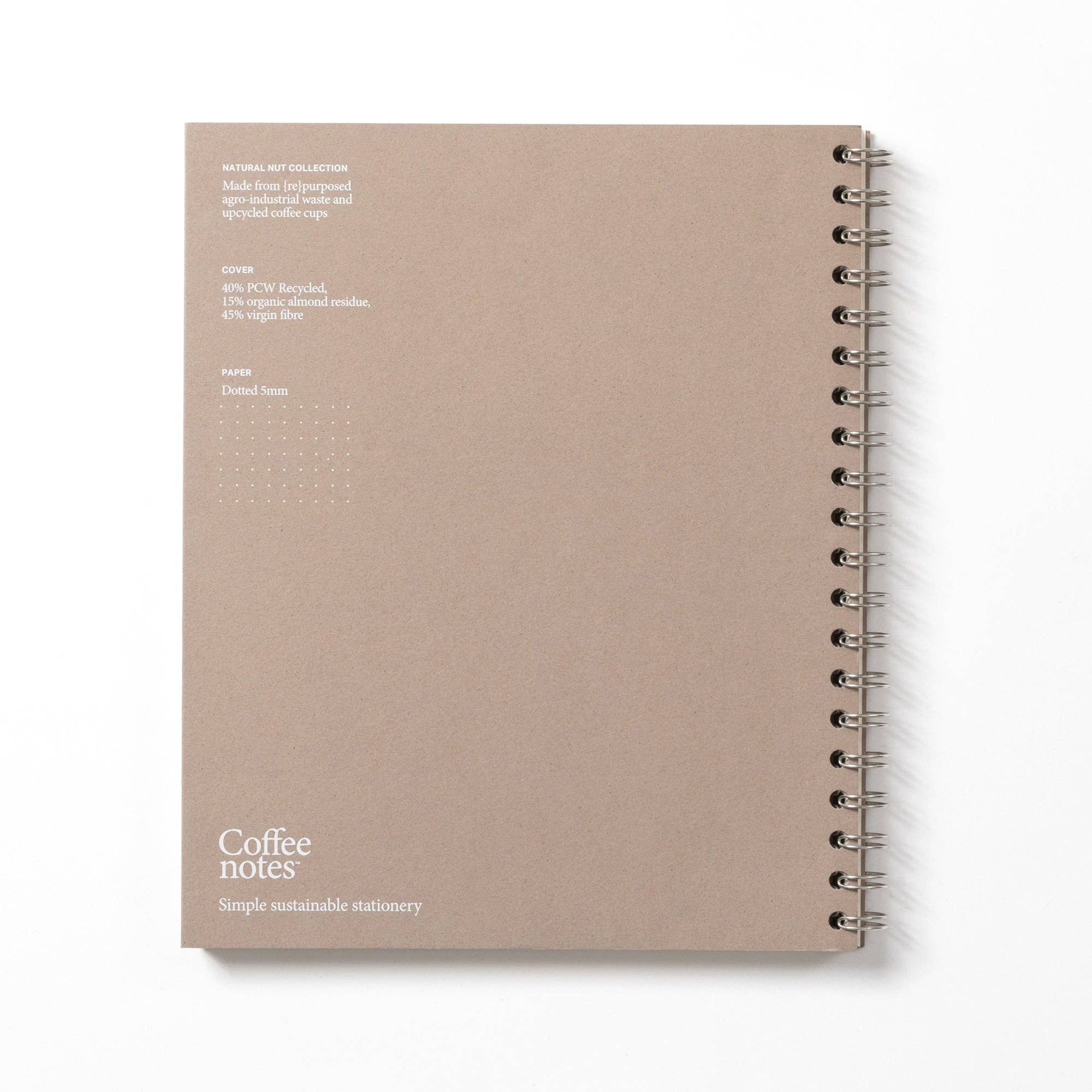 Almond Wirebound Notebook (Dotted): Grande - Coffeenotes