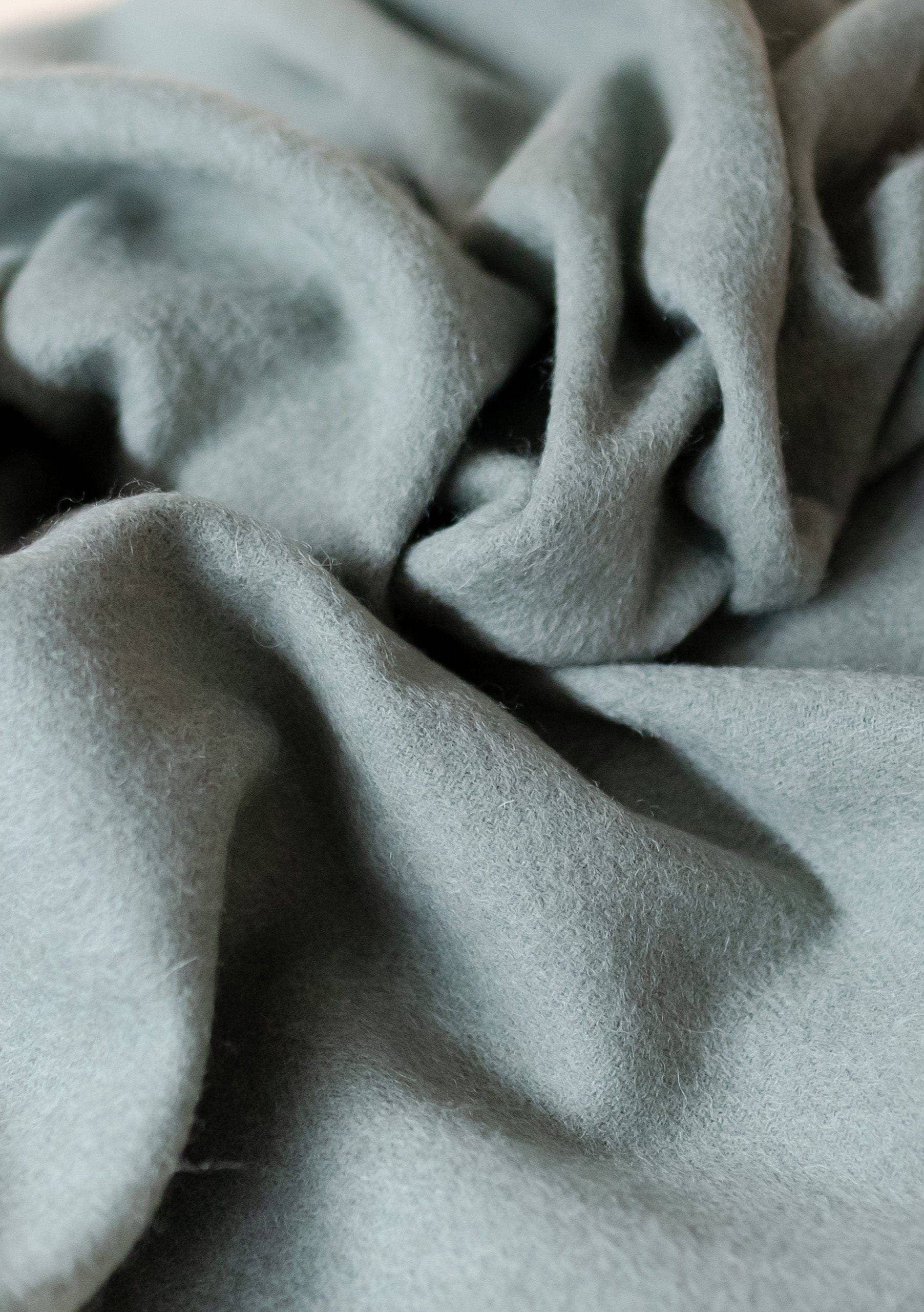 Lambswool Baby Blanket in Sage Melange - TBCo