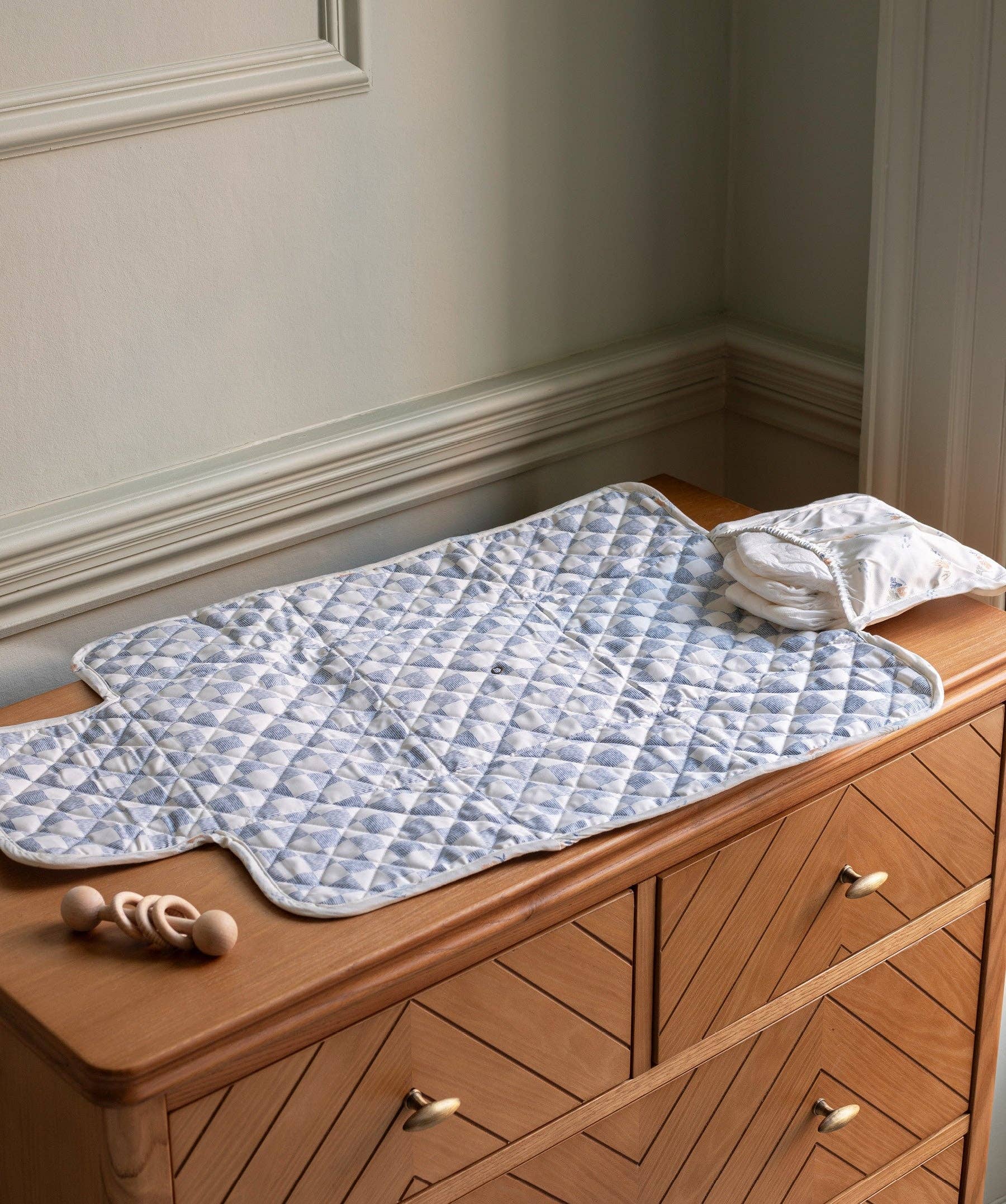 Cotton Travel Baby Changing Mat - Coastline
