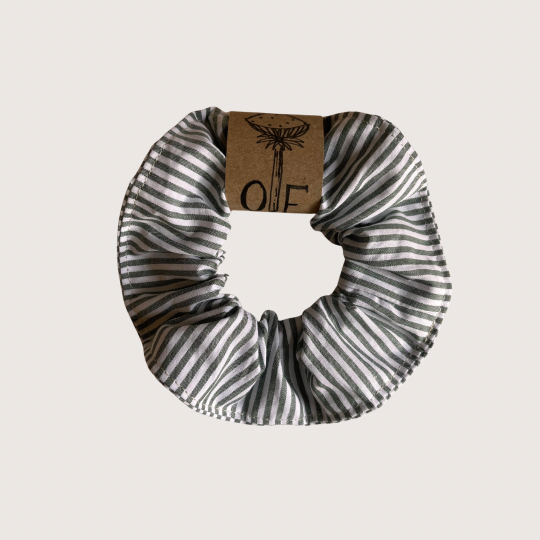 Scrunchie -Stripe (various colours) - Cotton: Red stripe