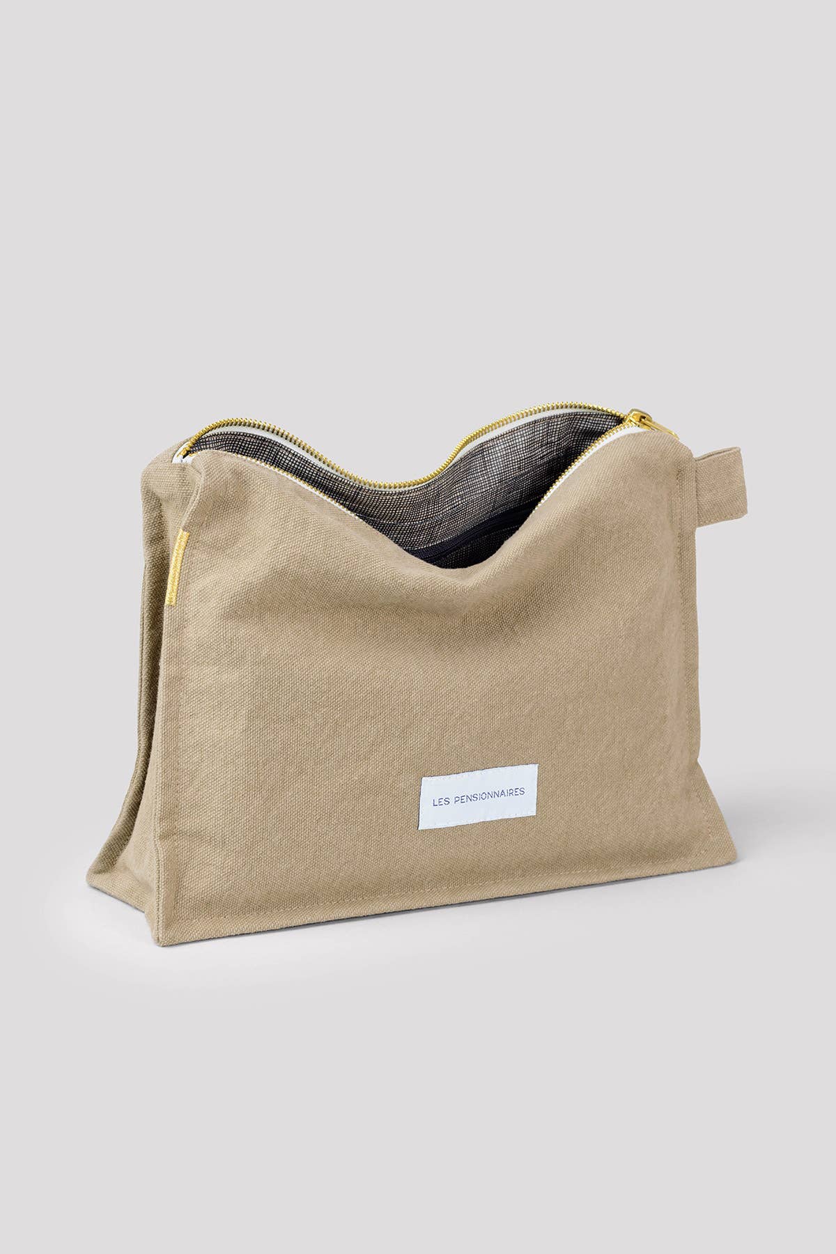 Organic Cotton Canvas Toiletry Bag in Sand Beige