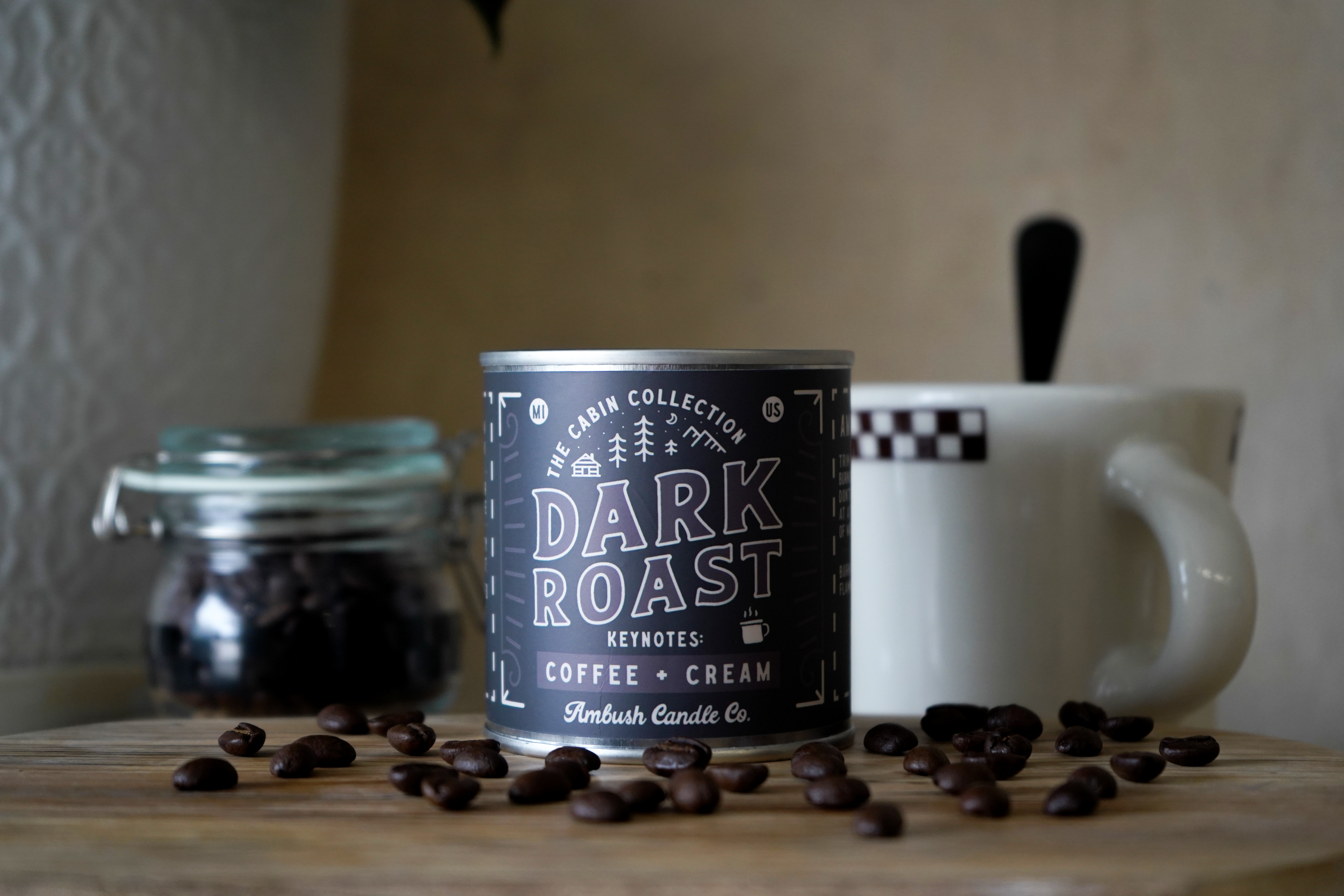 Dark Roast | Coffee + Cream 8oz Soy Candle
