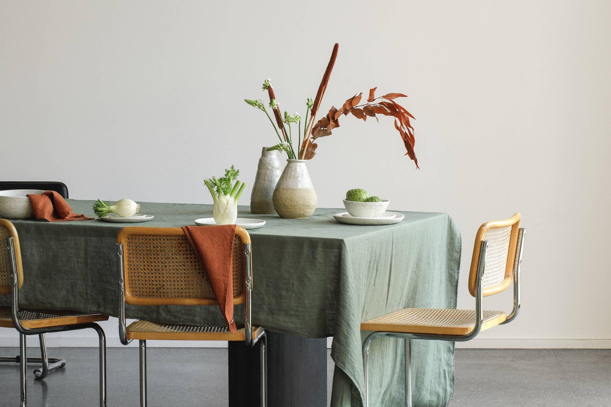 Linen Tablecloth Nordic Moss (250x145 cm / 98.5x57") by Dodesign