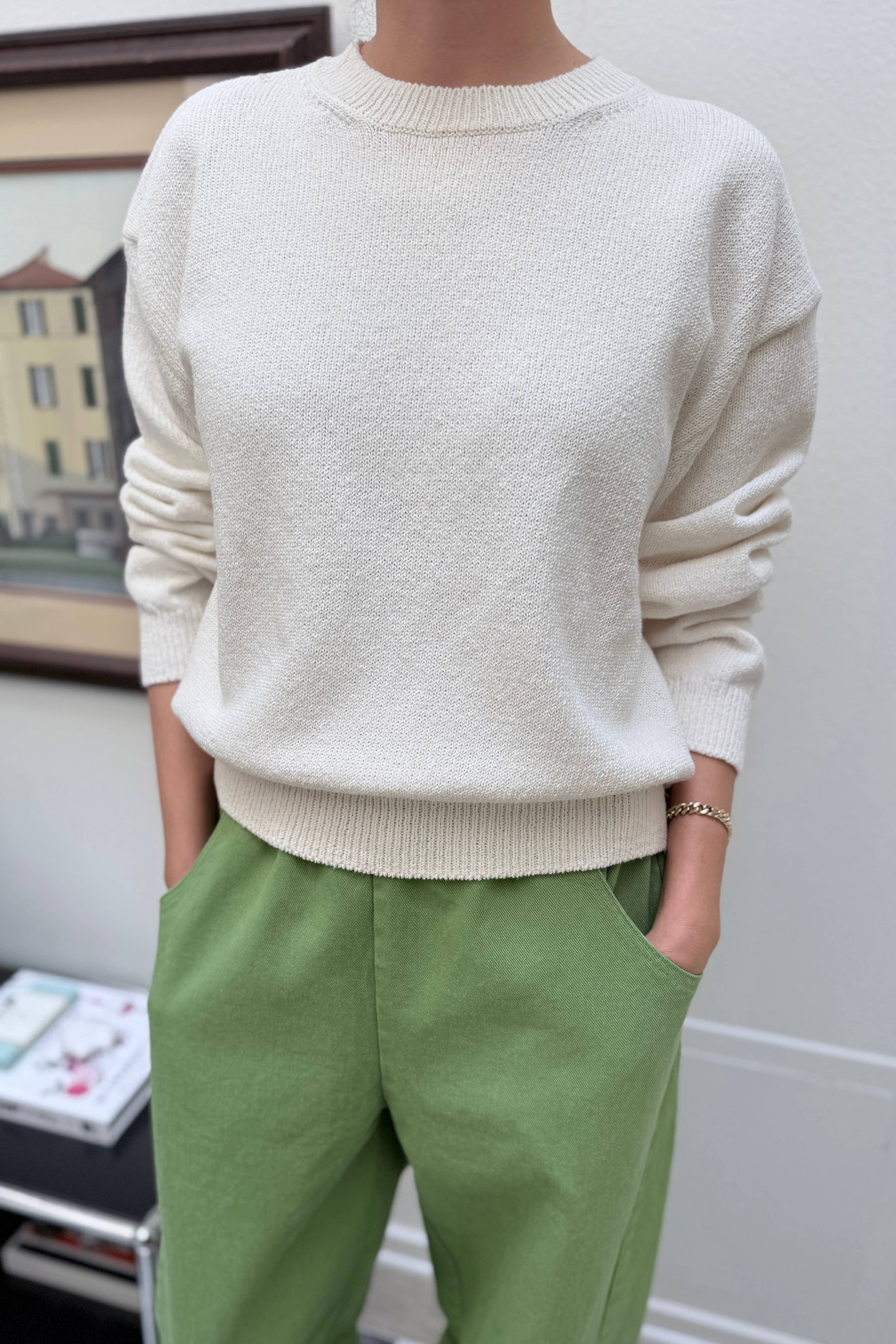Milo Cotton Sweater - Clean White - Le Bon Shoppe