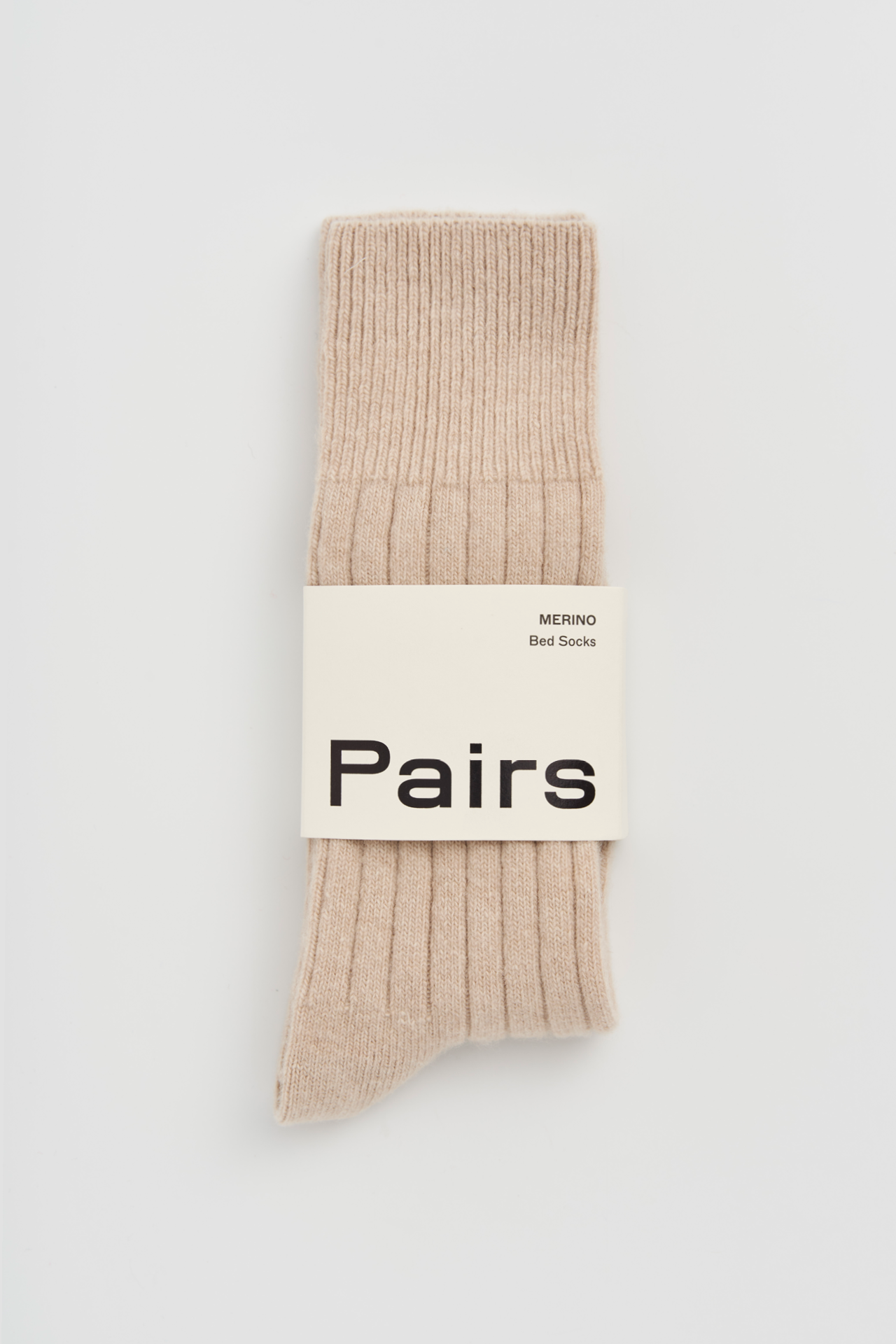 Milky Tea Beige Merino Bed Socks: Milky Tea Beige / Large (UK 9-13)