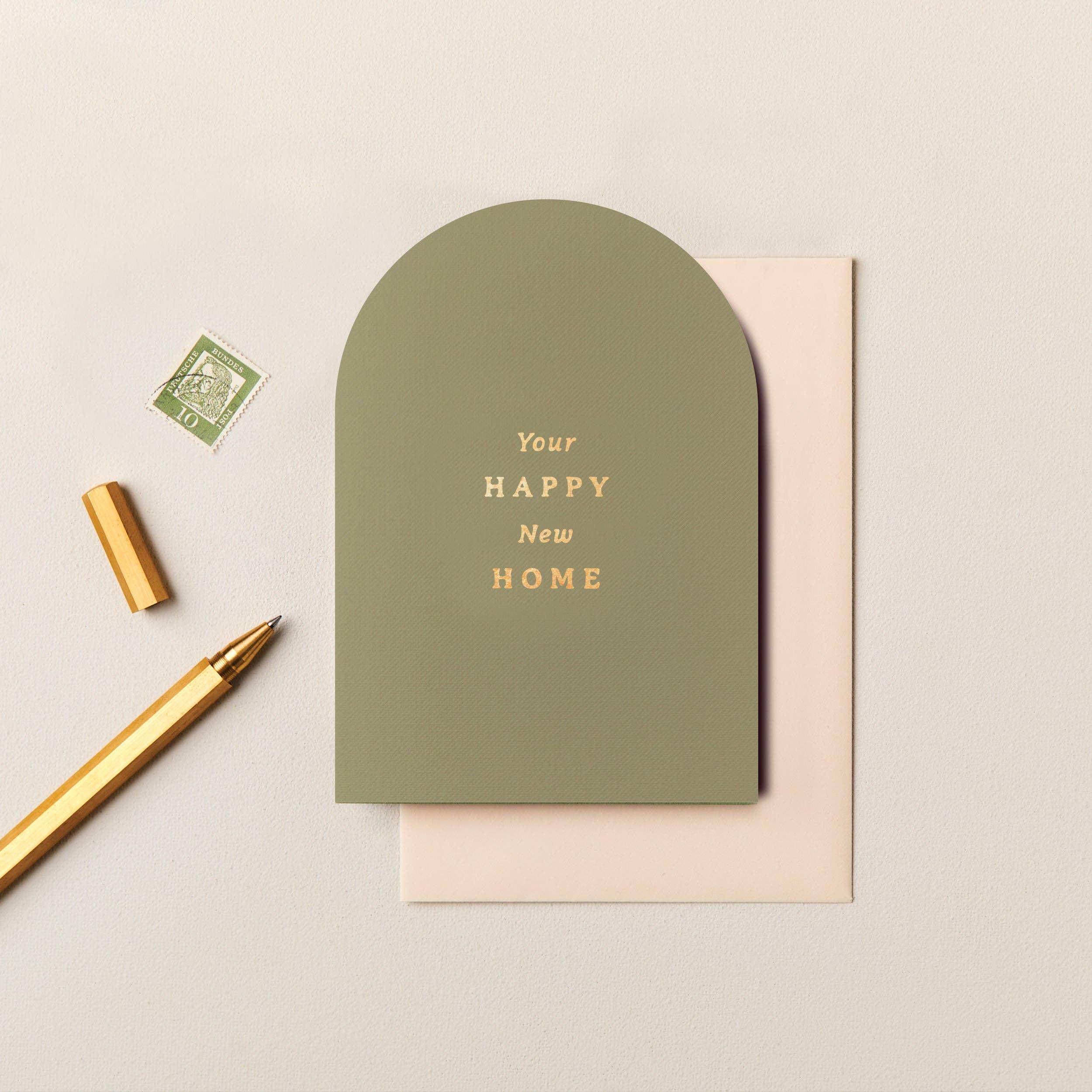 Your Happy New Home Arched Foiled Card