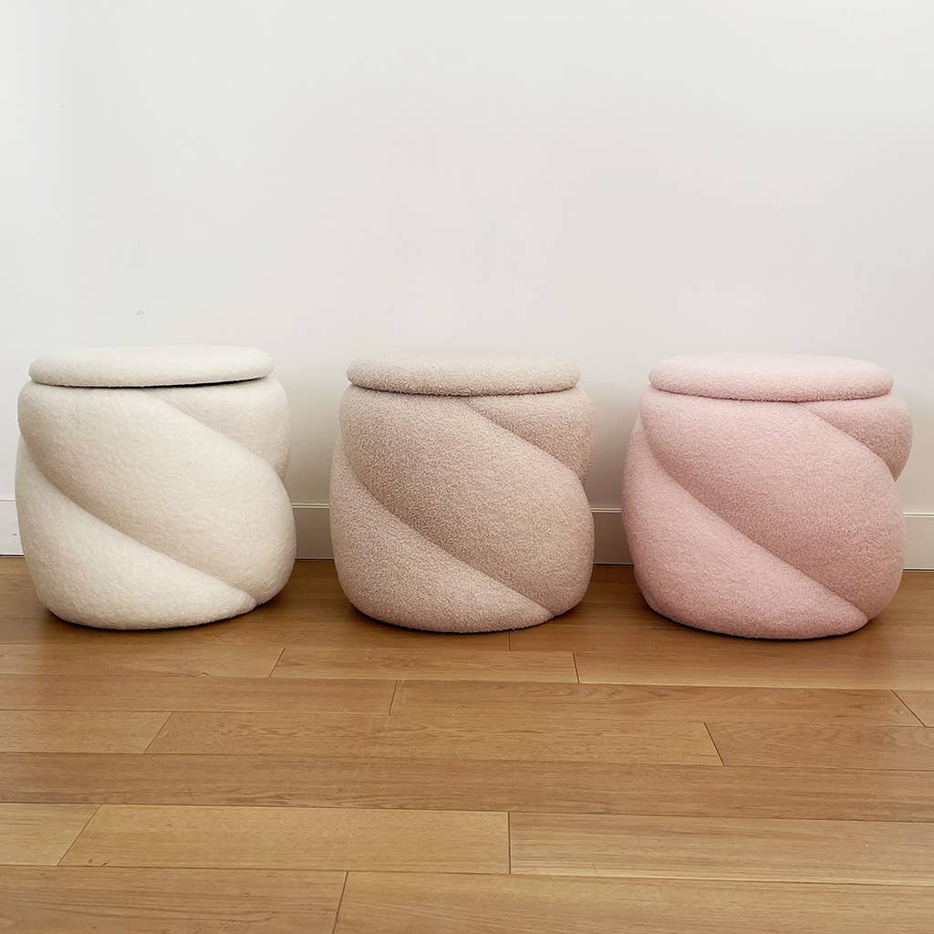 Aurélie teddy white chest stool