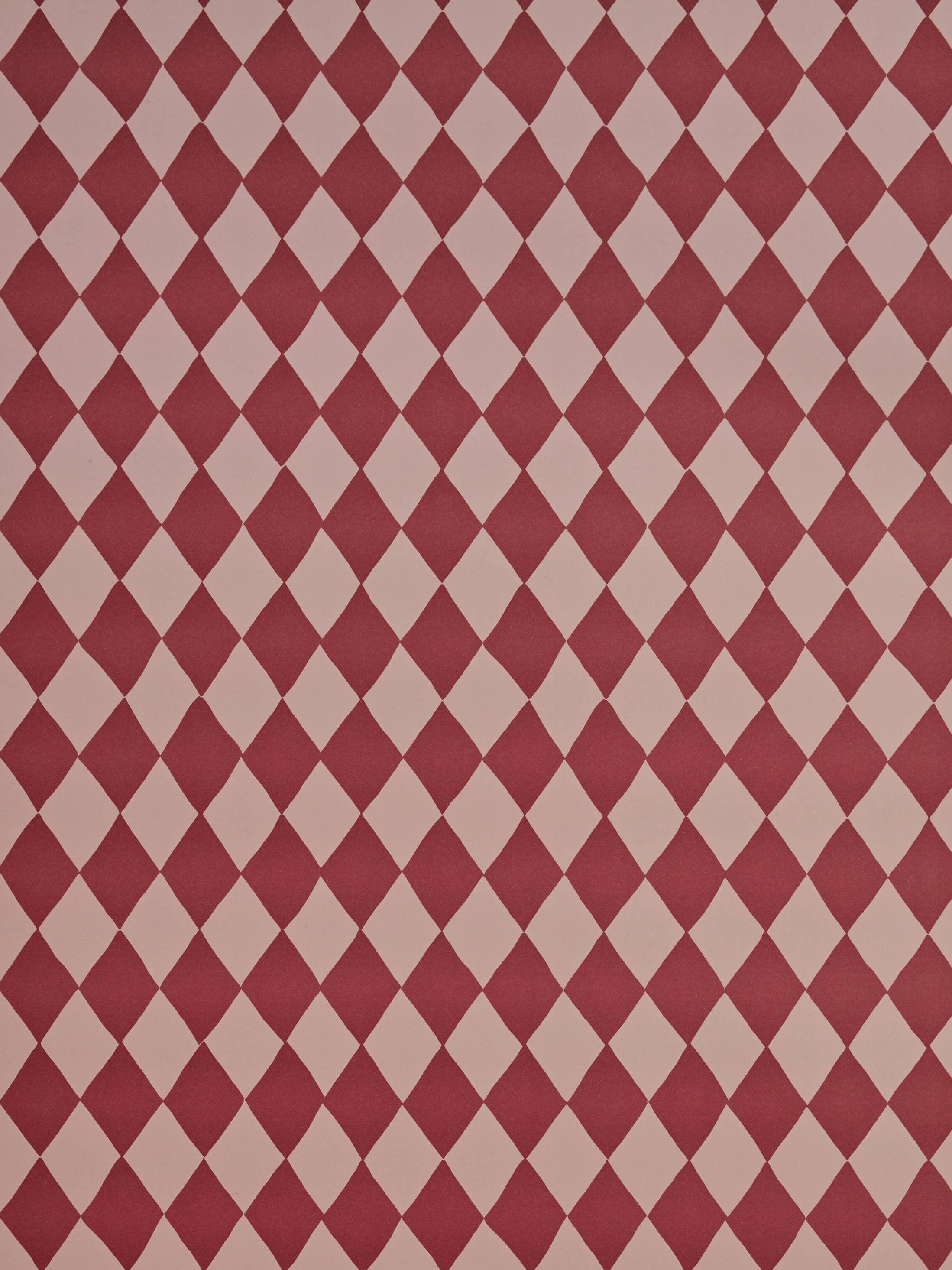 MINDTHEGAP red and pink diamond patterned premium wallpaper