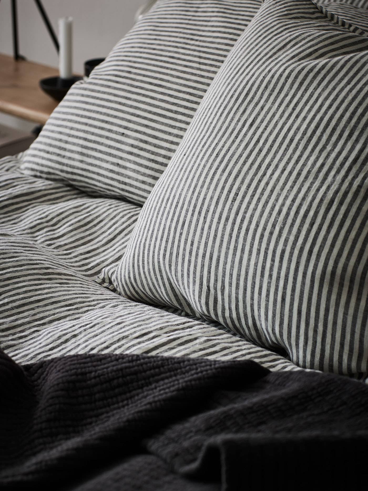 Cushion Cover linen 50x50cm: Hazelnut Stripe