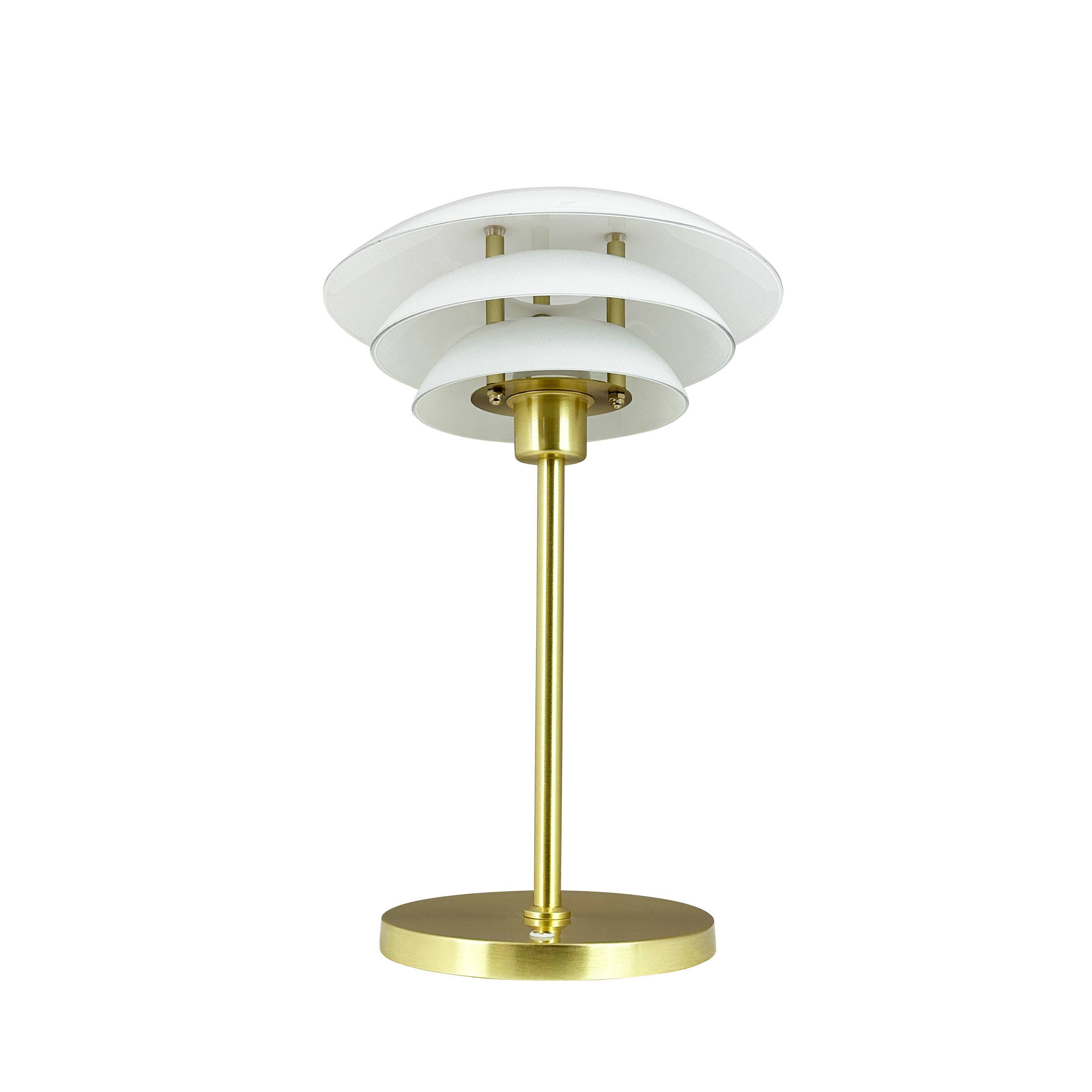 Opal/ Brass Table rechargeable Table Lamp - by Dyberg Larsen