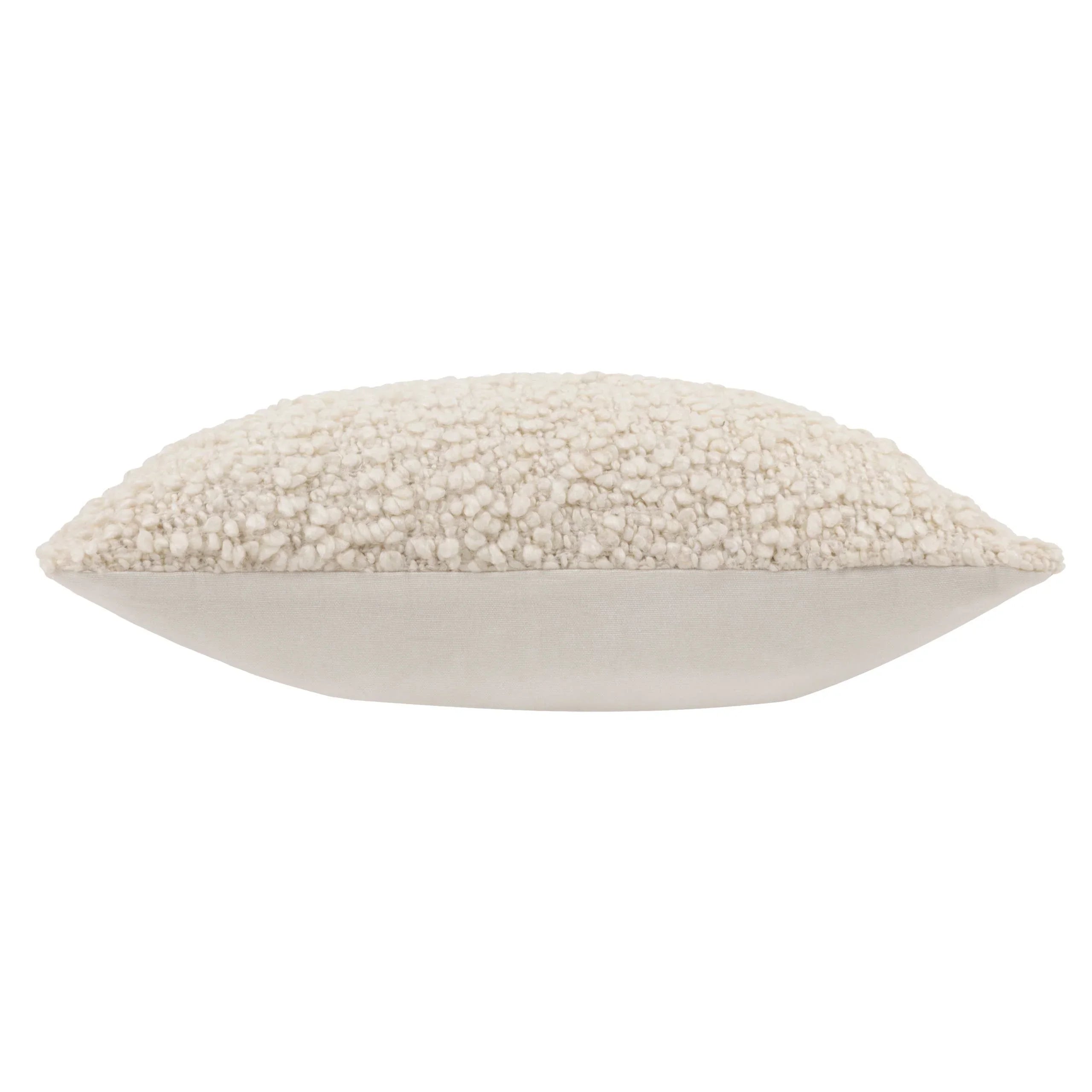 Bandhini cream boucle accent pillow with textured wool front and smooth fabric back