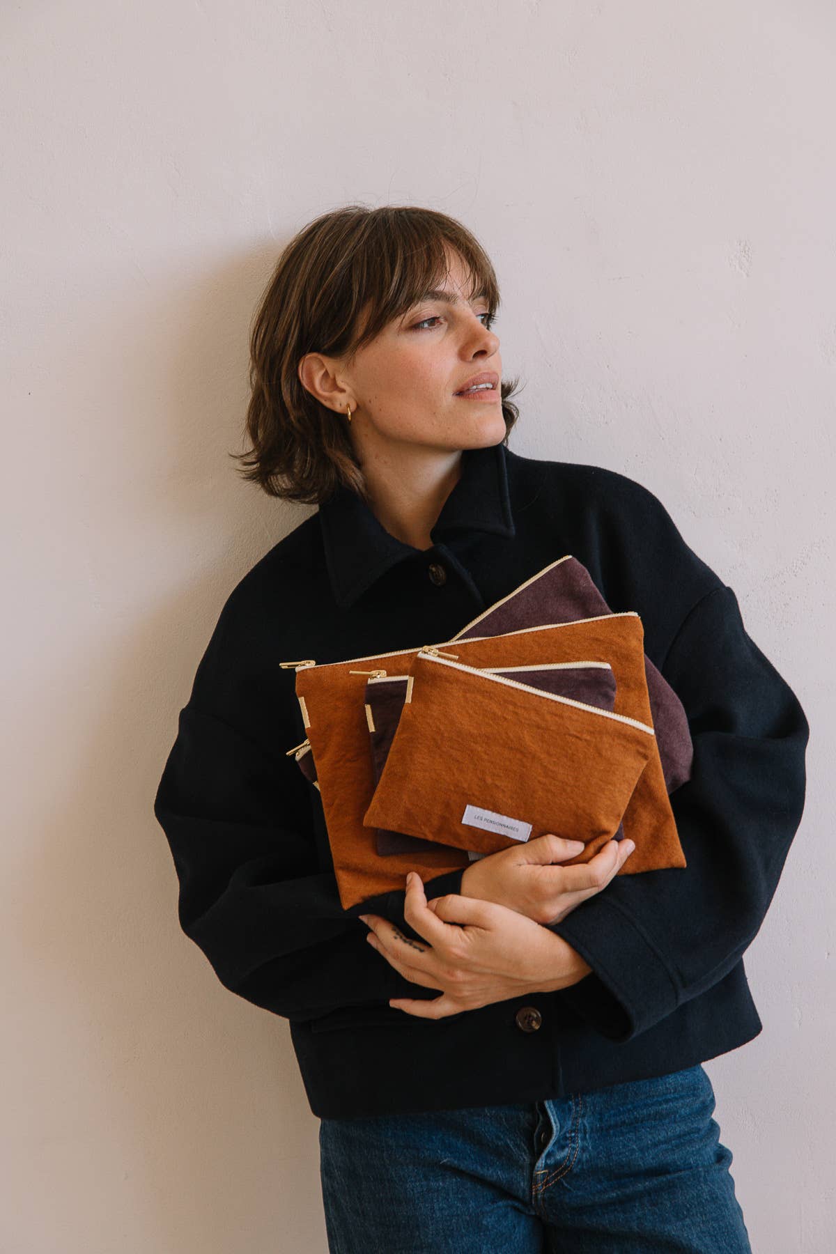 Les Pensionnaires Small Pouch – Caramel Brown