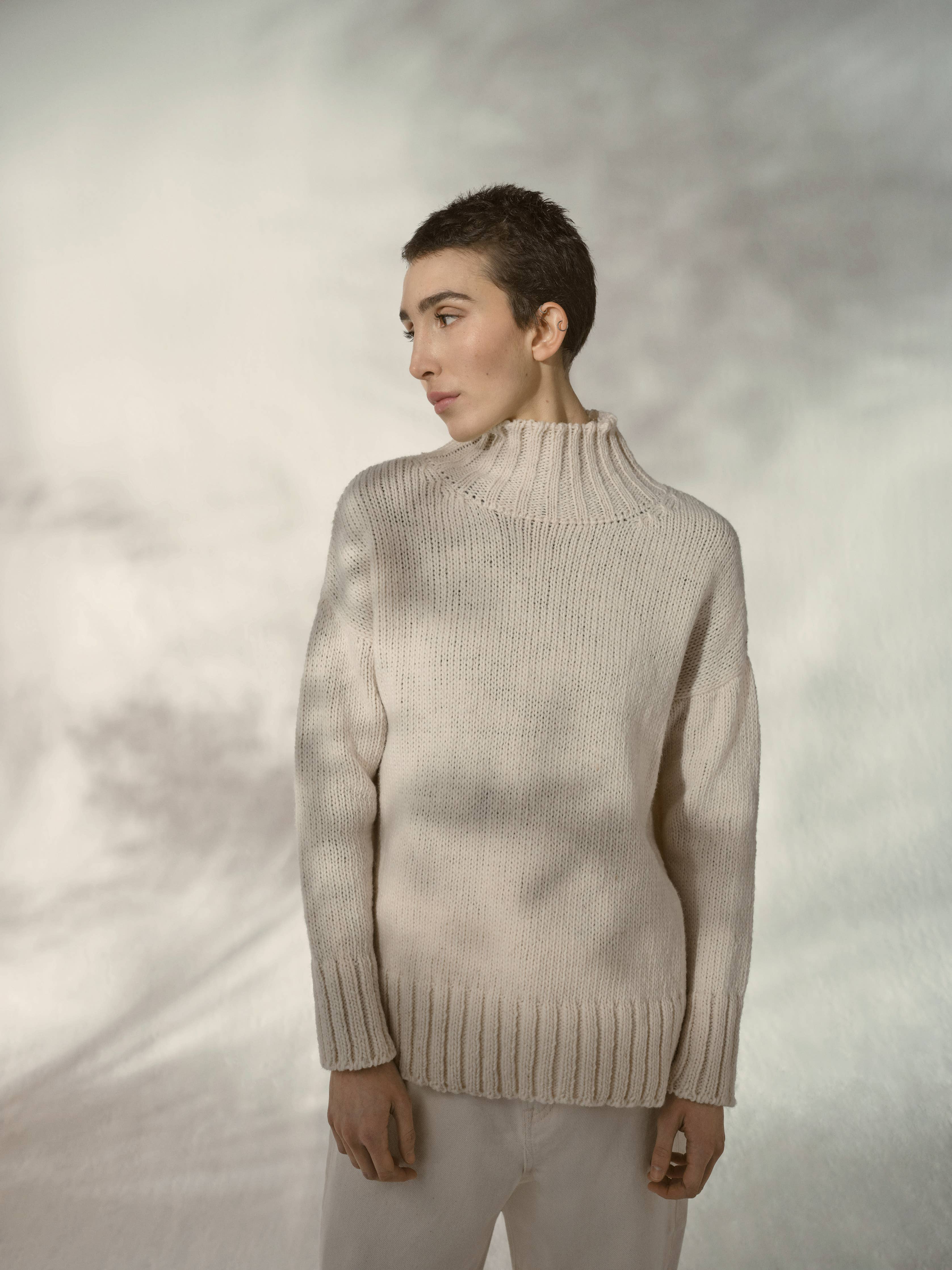 Artisan Turtleneck – Pure Wool: Natural White