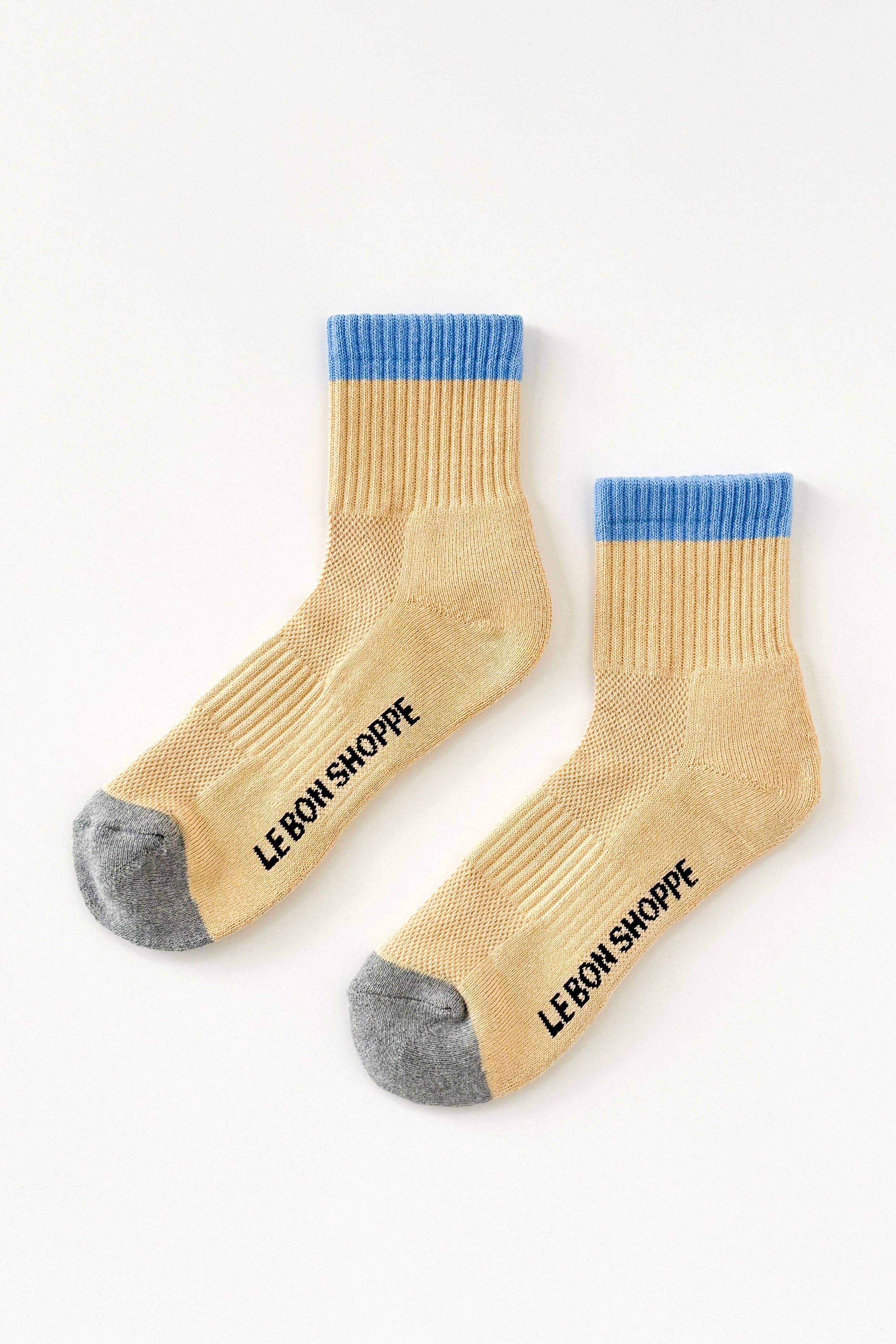 Color Block Girlfriend Socks: Yellow Blue - Le Bon Shoppe