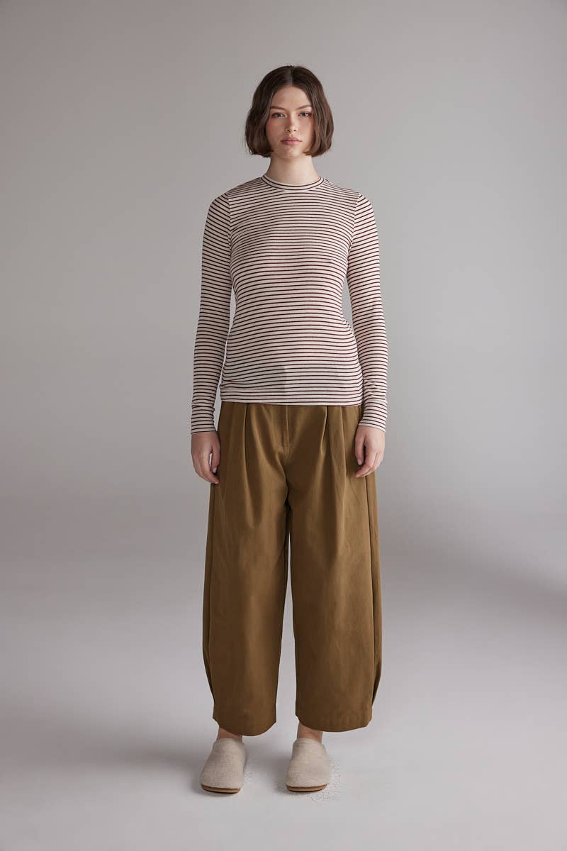 Pleated Volume Pants: Curry / Solid / XS/S