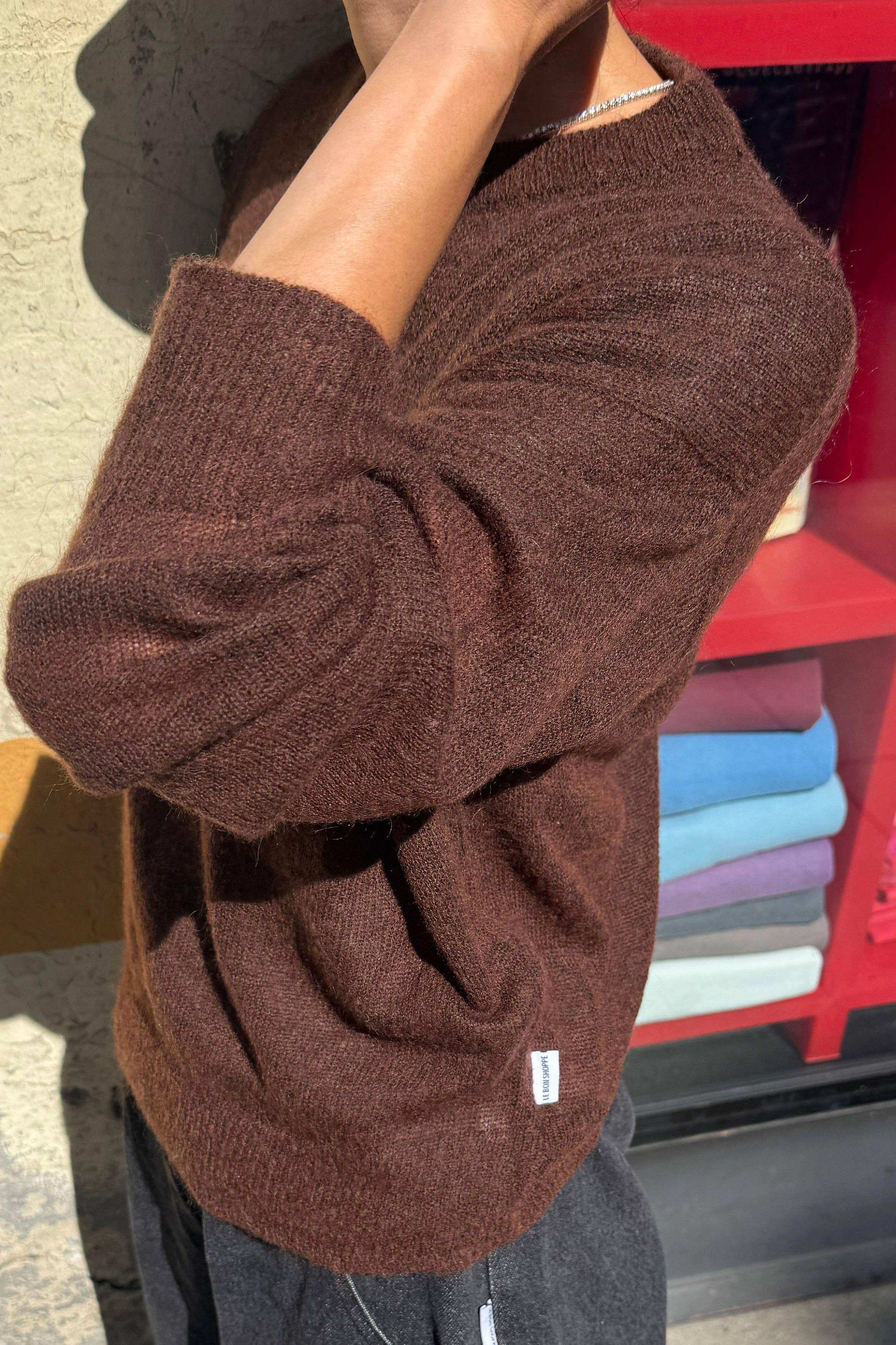 Cecile Crew Neck Mohair Sweater (3XS/S-2M/L): Charcoal (3XS/S-2M/L)