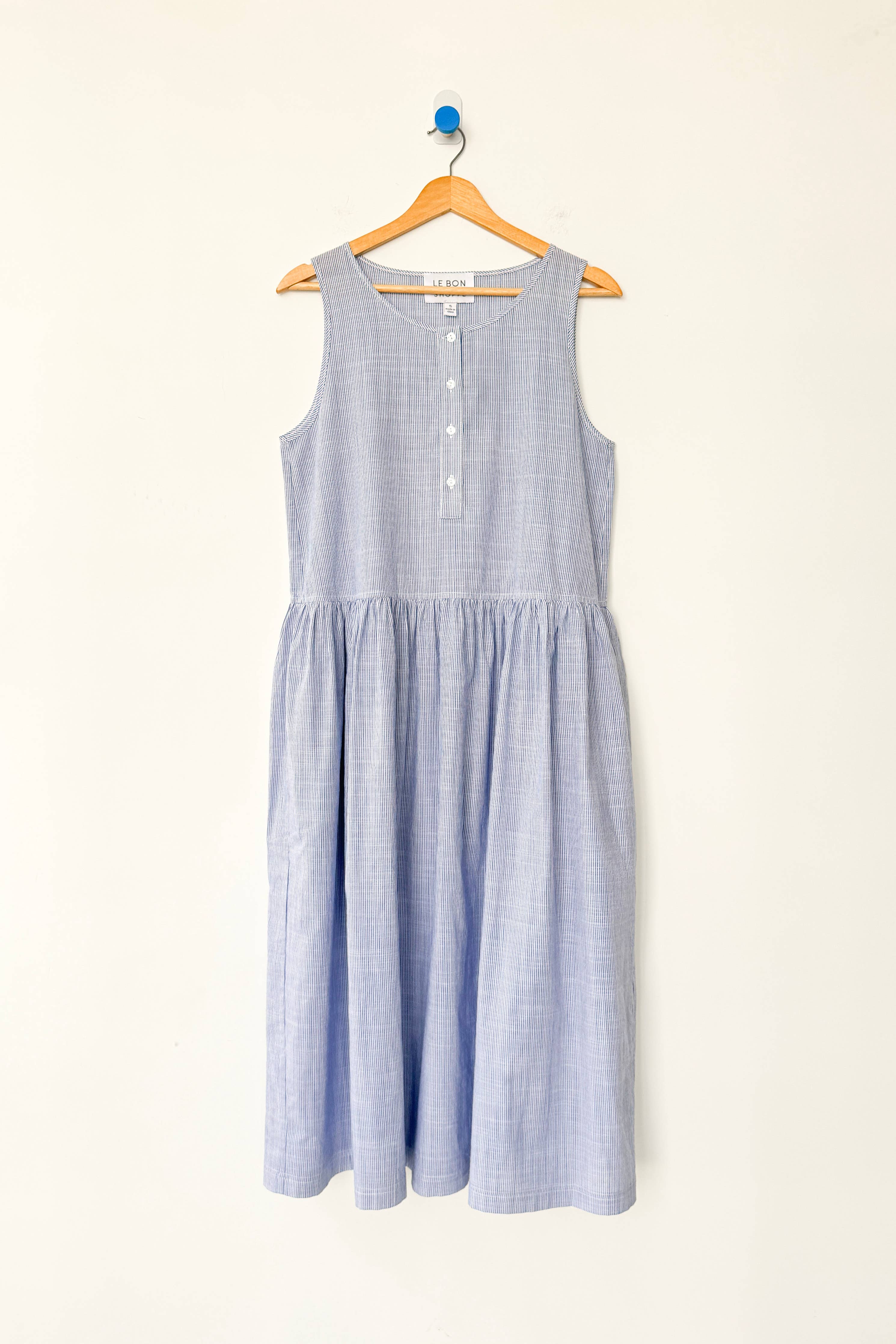 Marianne Dress in Blue Stripe — Le Bon Shoppe