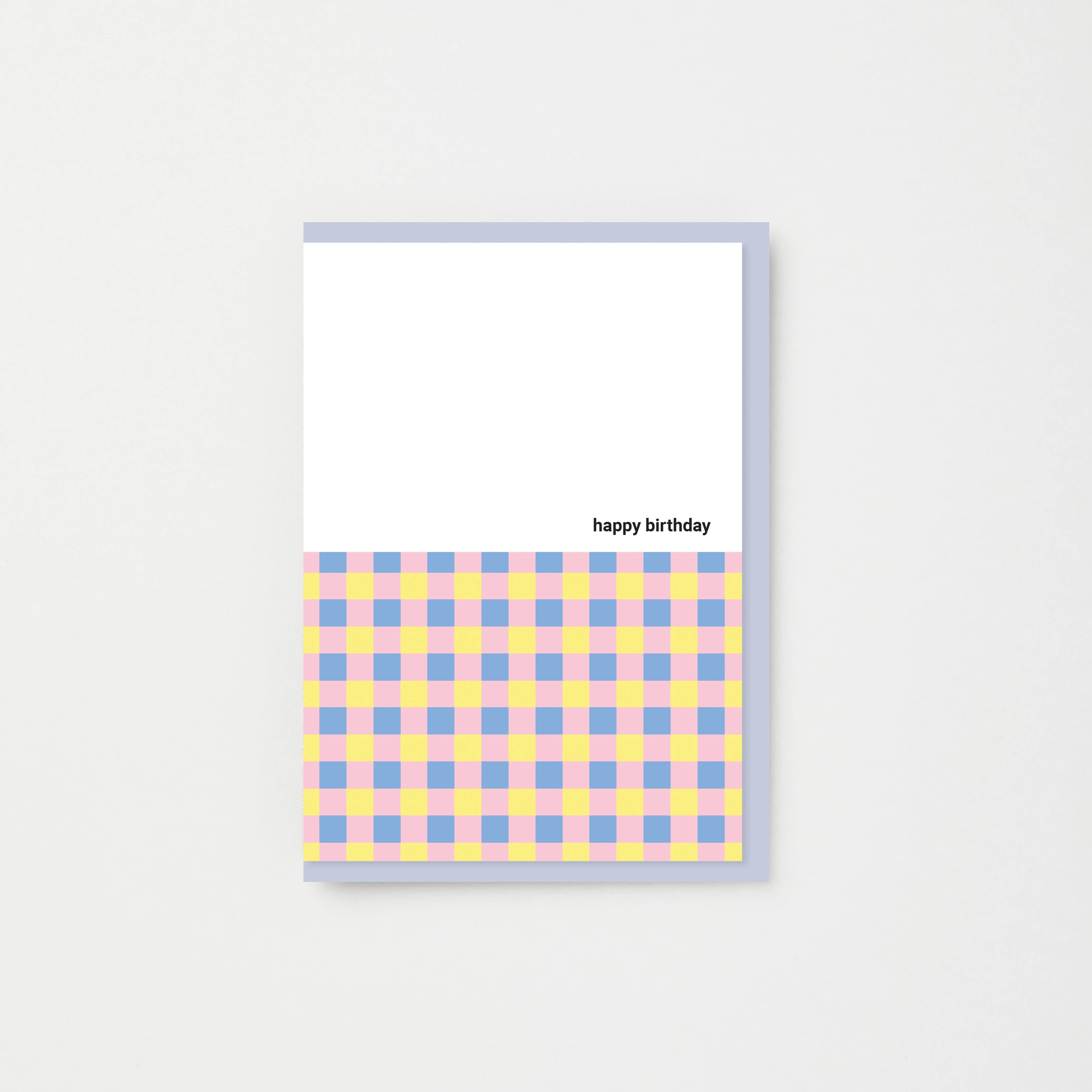 Bright Spring Gingham Happy Birthday Card