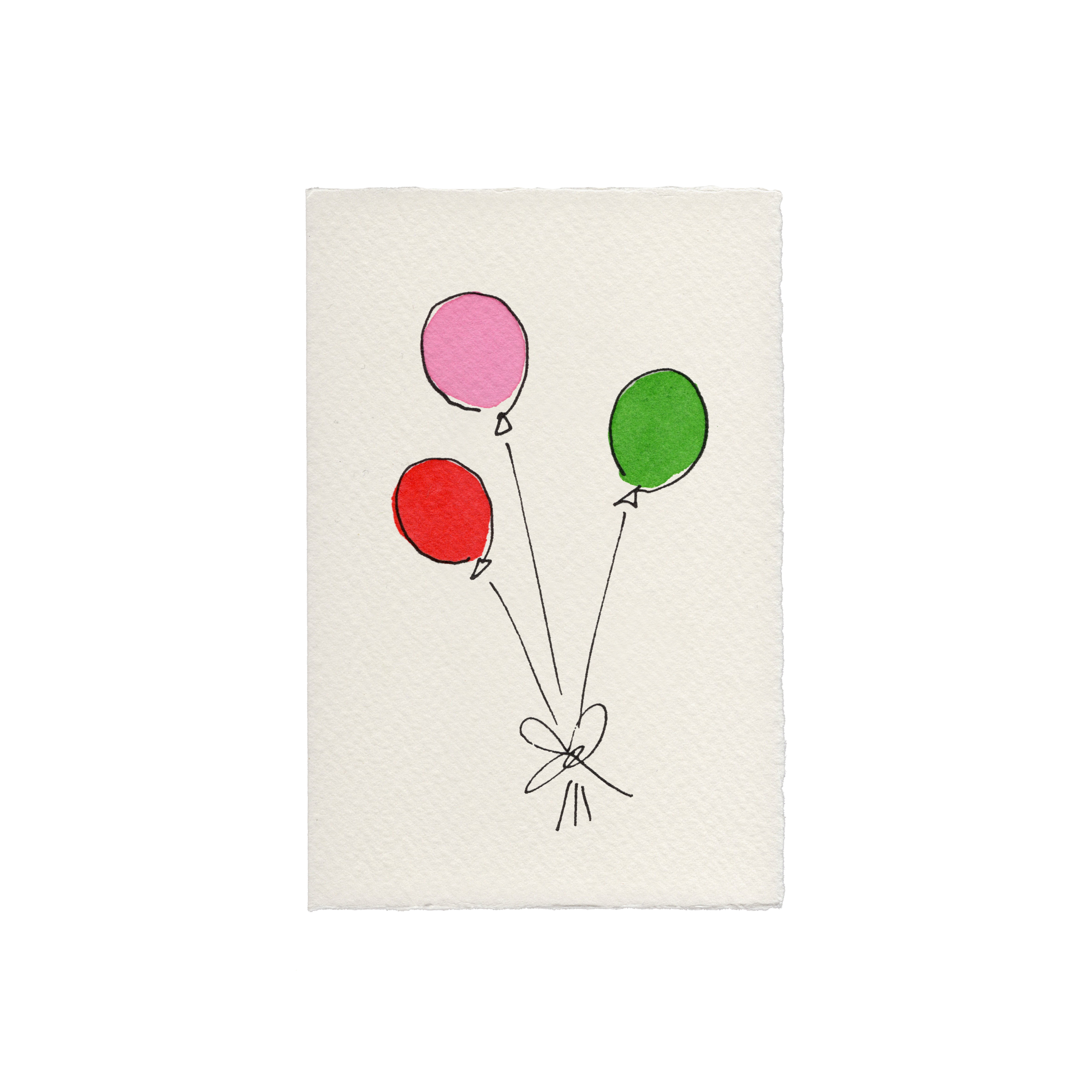 Balloons Birthday Card : Pink - Scribble & Daub