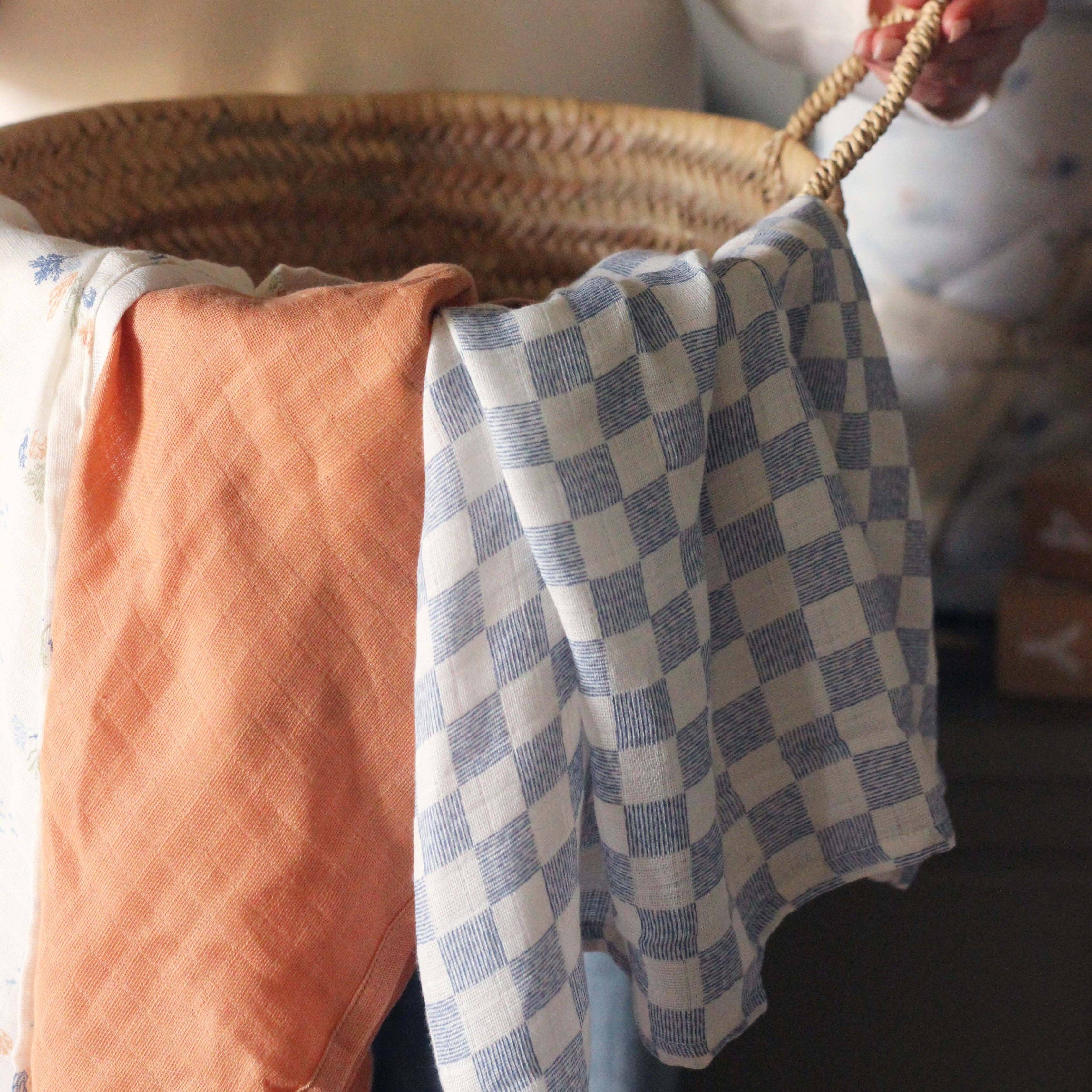 Avery Row Organic Cotton Muslin Squares, Set of 3 – Coastline