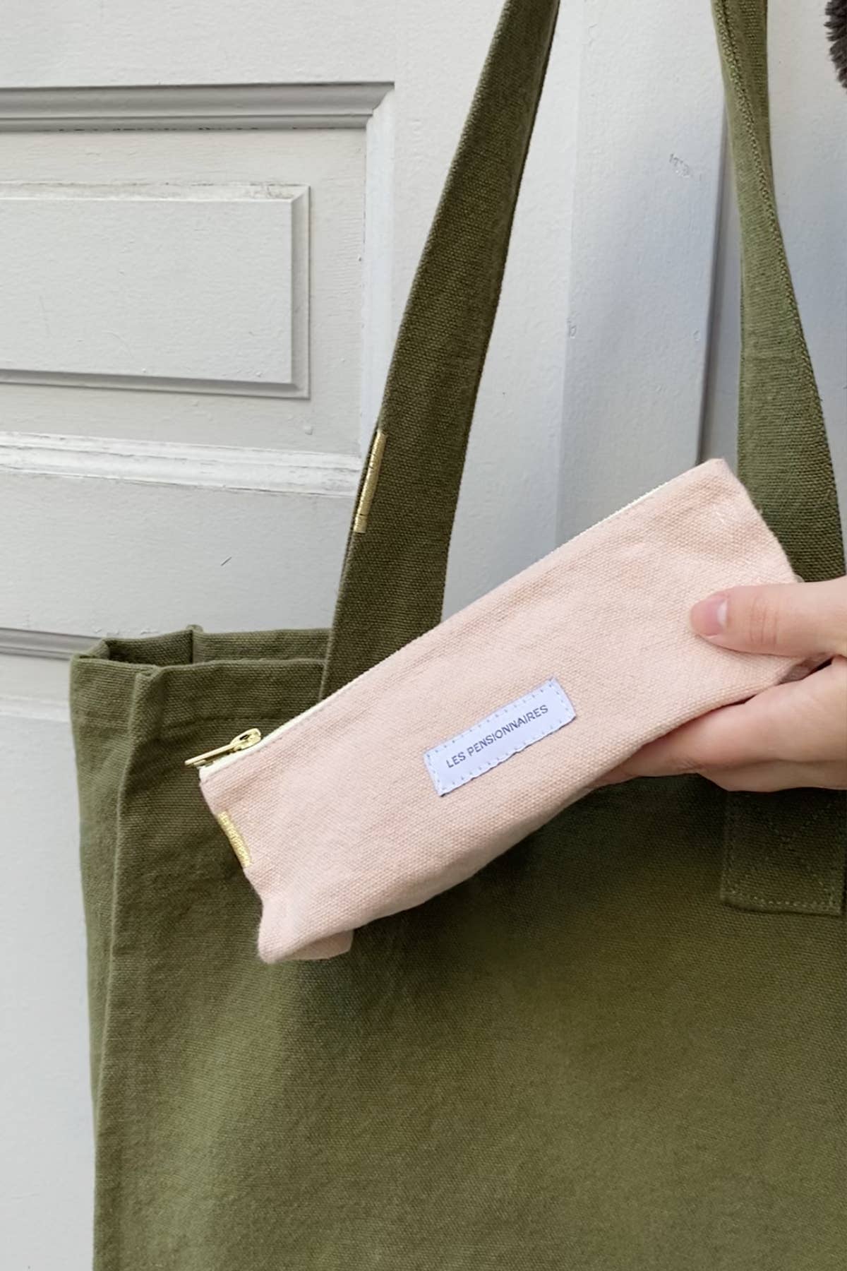 Organic Cotton Canvas Pencil Case Delicate Pink