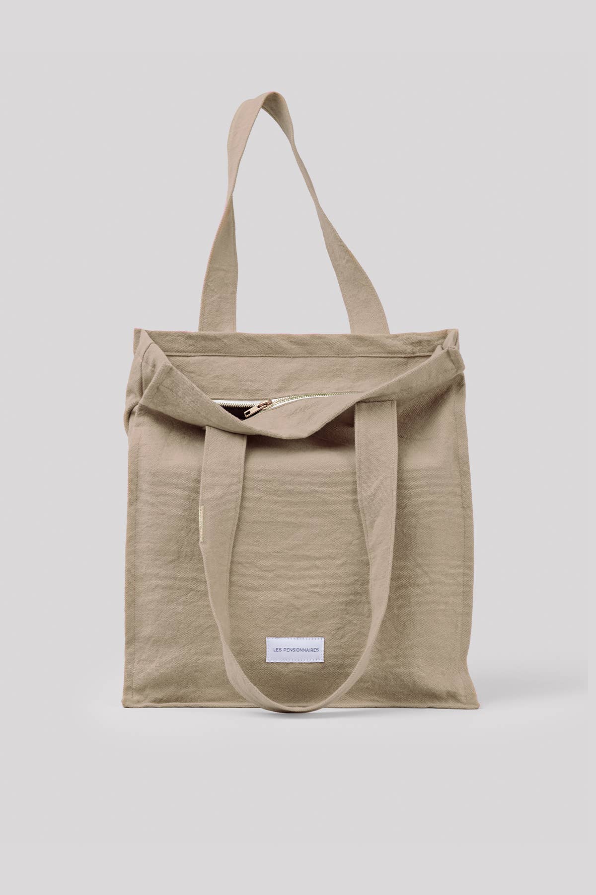 Les Pensionnaires Zip Tote in Sand Beige