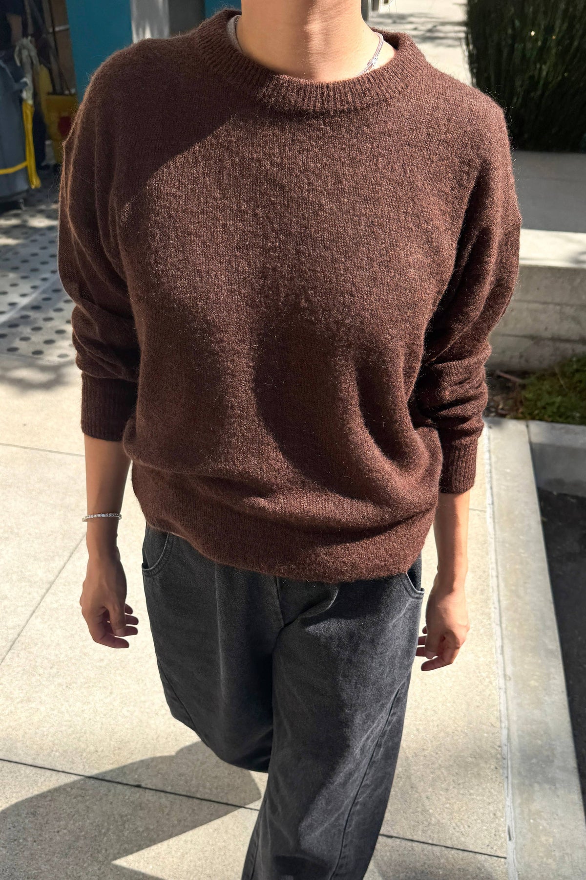 Cecile Crew Neck Mohair Sweater (3XS/S-2M/L): Charcoal (3XS/S-2M/L)