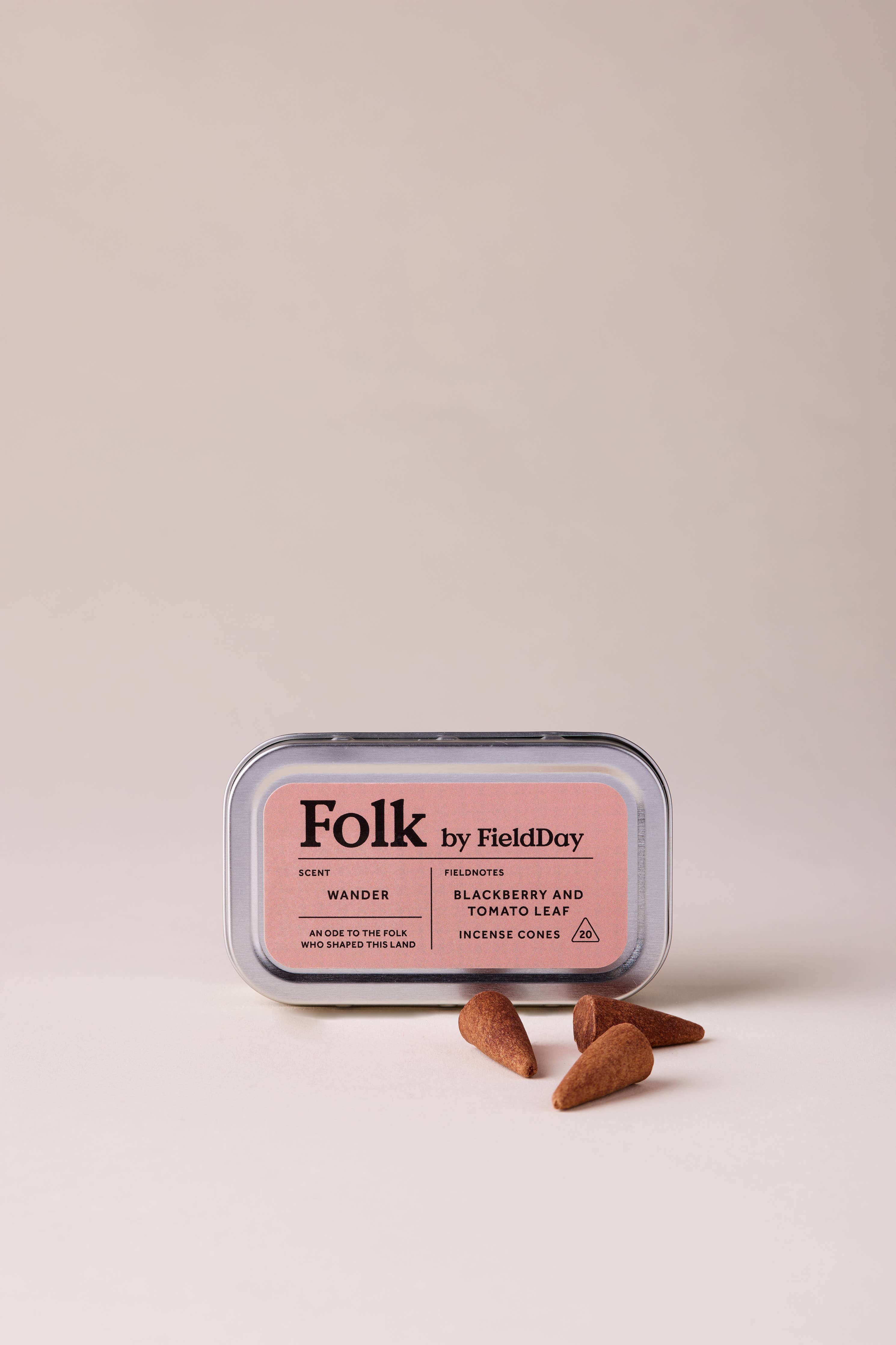 Wander Folk Tin of Incense Cones - by FieldDay