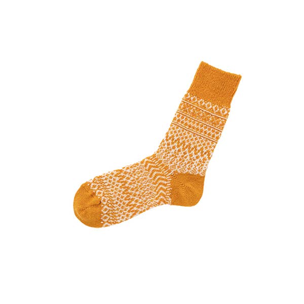 NK0101 Wool Jacquard Socks: Wine / M (USM7-9/USW8-10/EUR40-43)