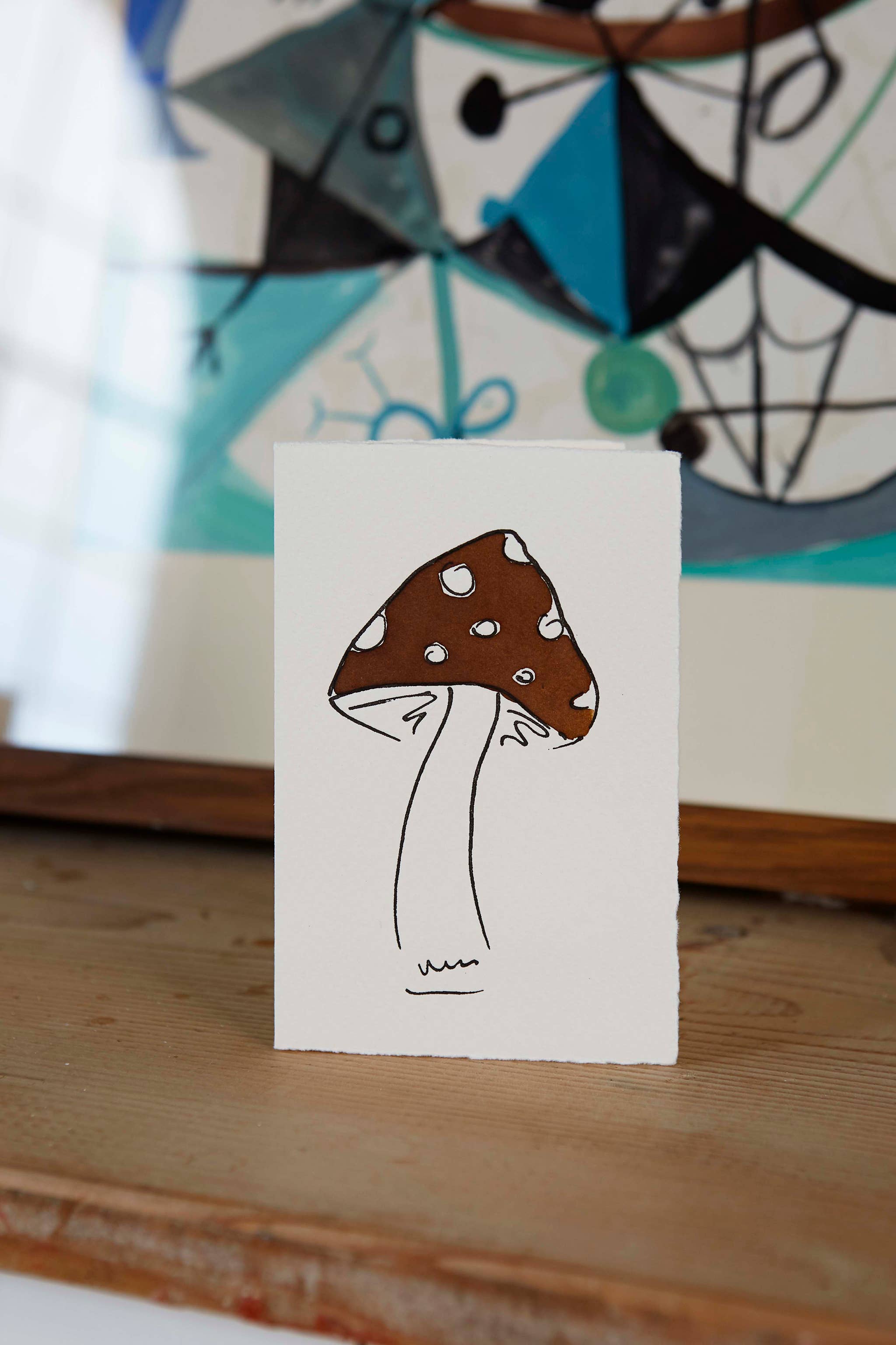 Toadstool Greetings Card: Red