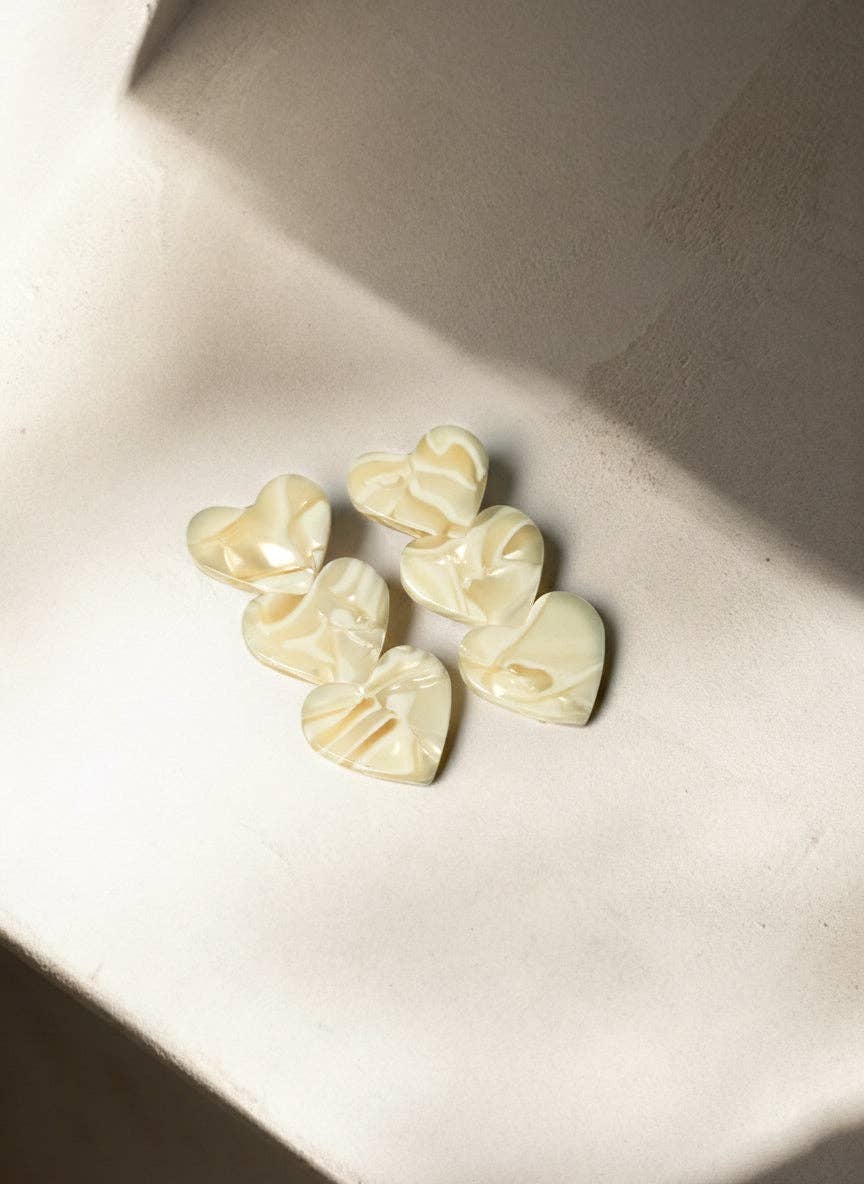 Heart Clip - Popcorn (Pair) - Peignee Paris