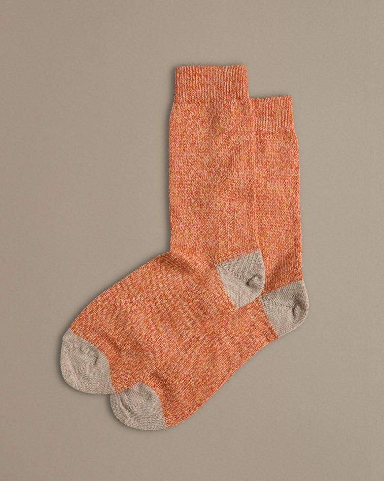 Fine Merino Wool Socks | Tangerine: UK 4-7